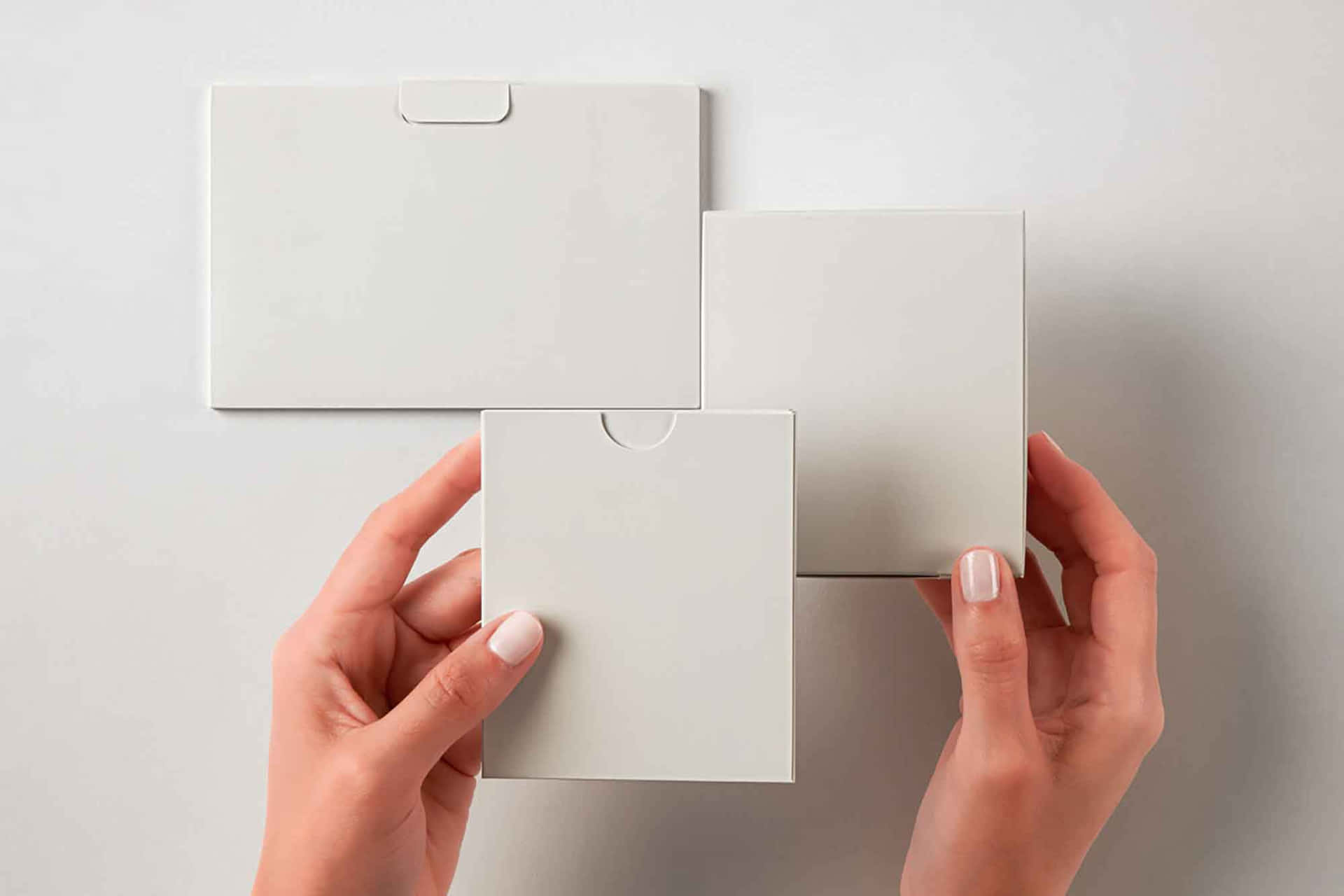 Blank Packaging Mockup Held By Hand