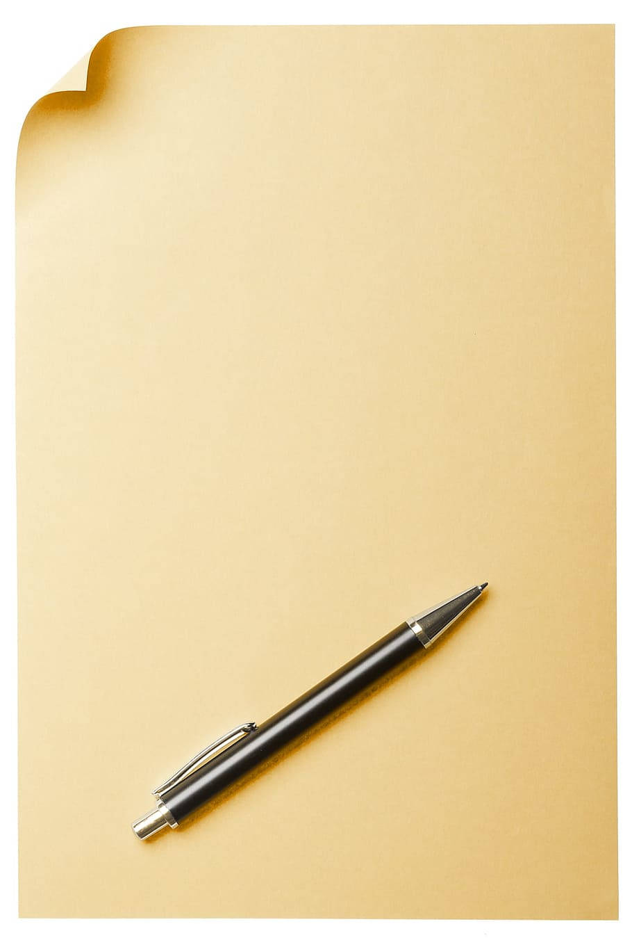 Blank Page Jute Paper Metal Pen Background