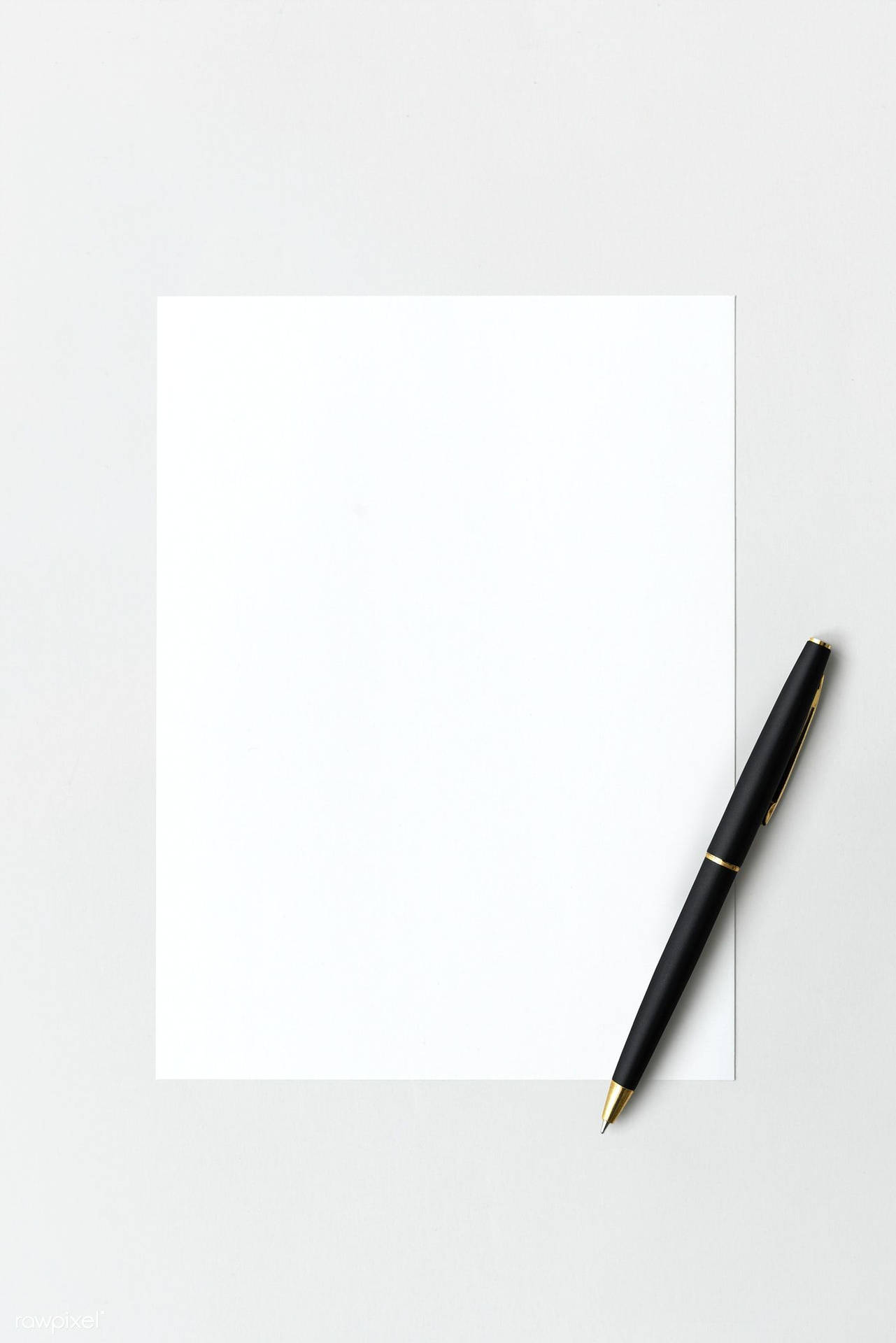 Blank White Paper And Pen Background