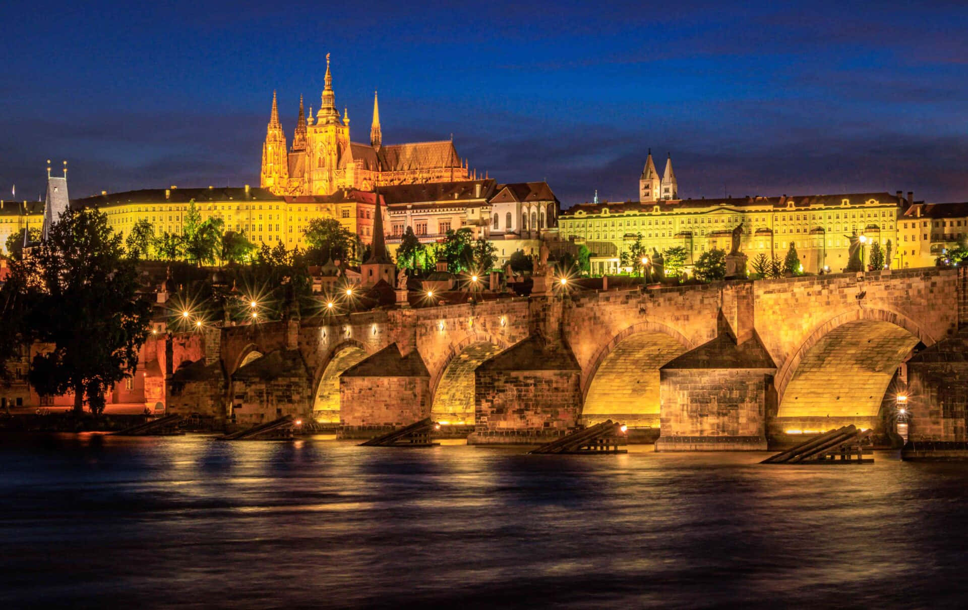 Blanket Of Lights At Prague Castle