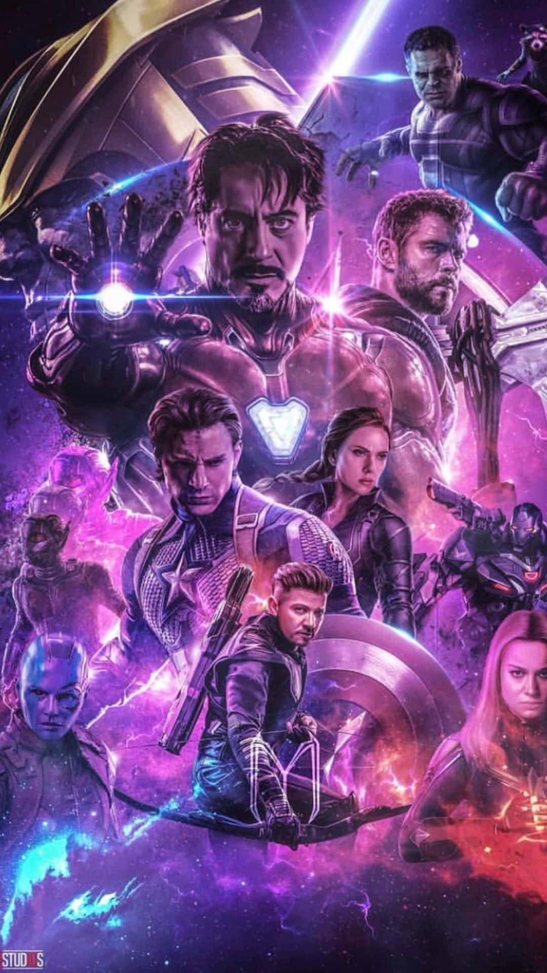 Blast Into Action With The Avengers Endgame Iphone Background