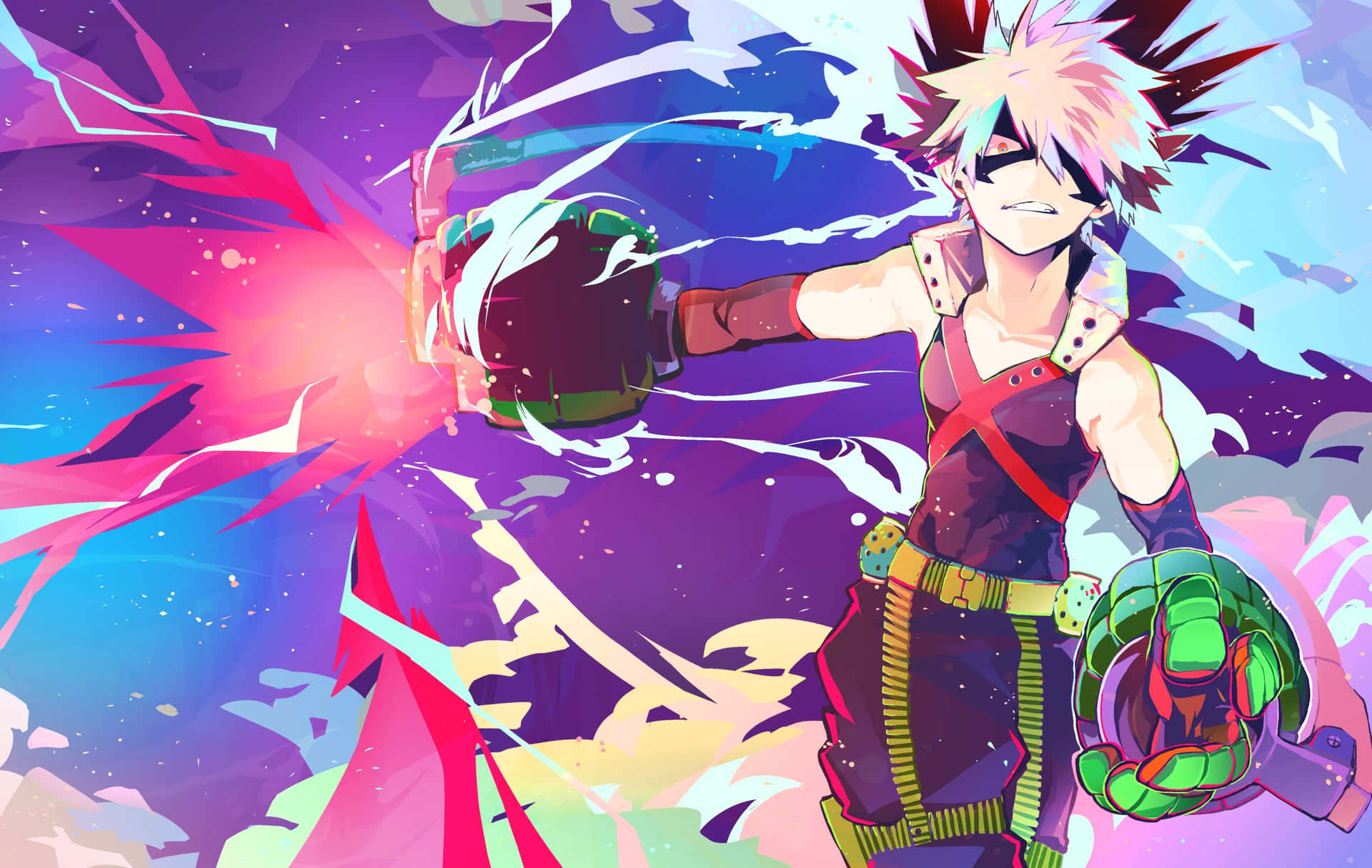 Blasting Through Work With Bakugou Aesthetic Desktop
