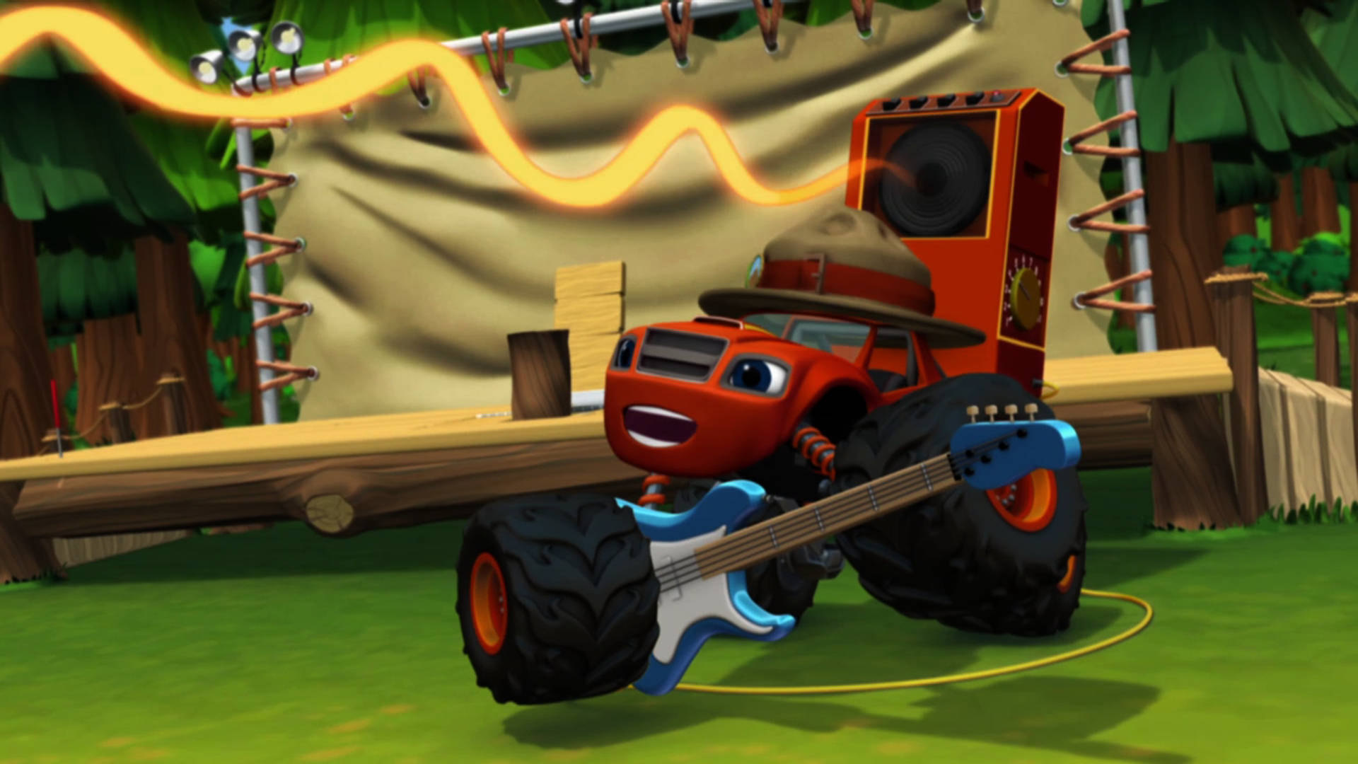 Blaze And The Monster Machines In Action Background