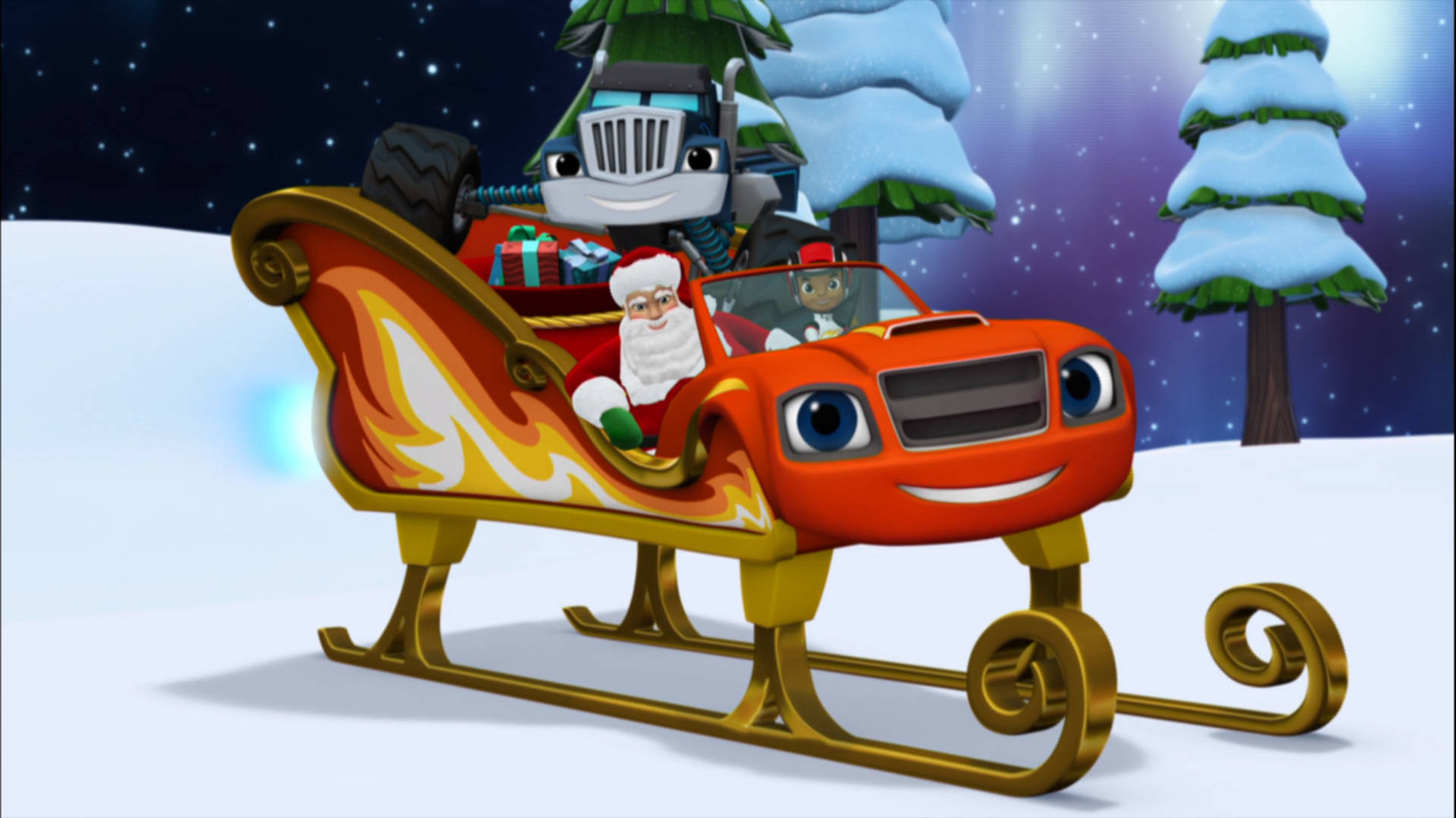 Blaze And The Monster Machines Sleigh Background