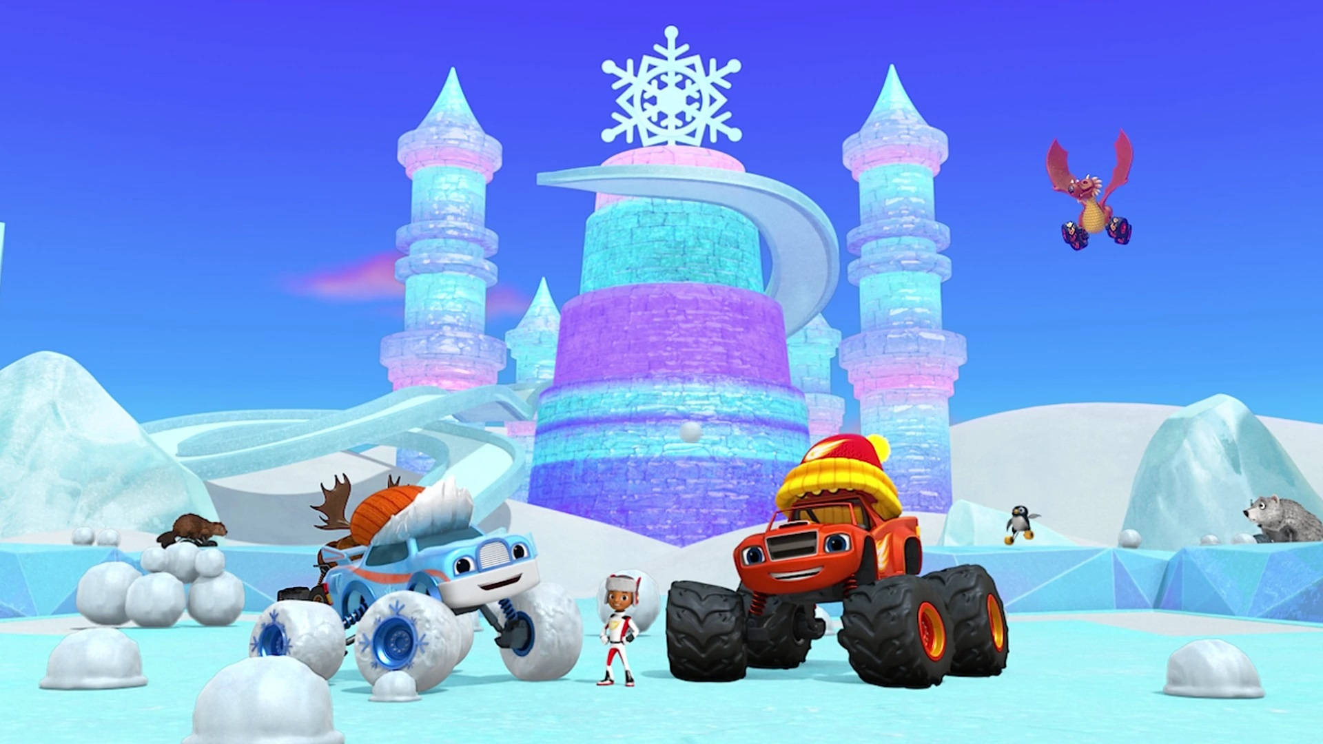Blaze And The Monster Machines Winter Background