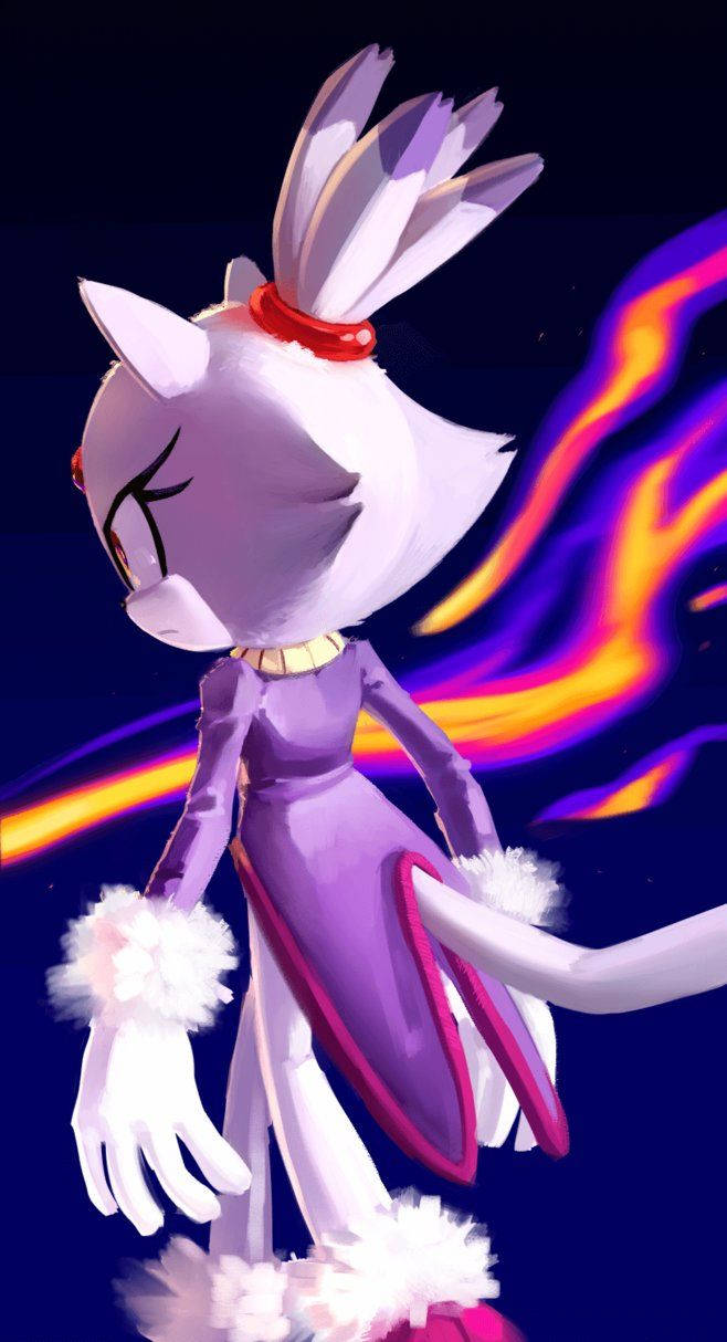 Blaze The Cat Cartoon Poster Background