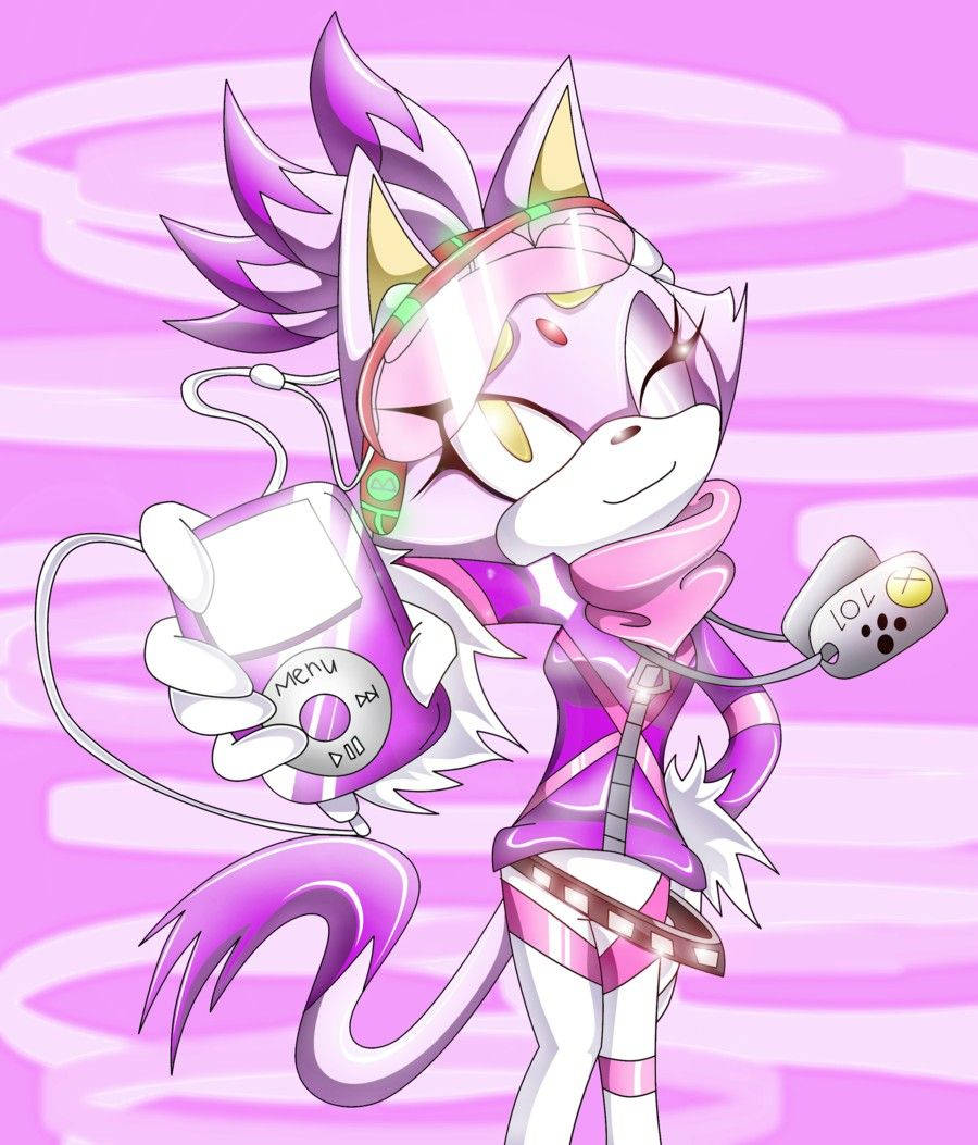 Blaze The Cat Lilac Theme Background