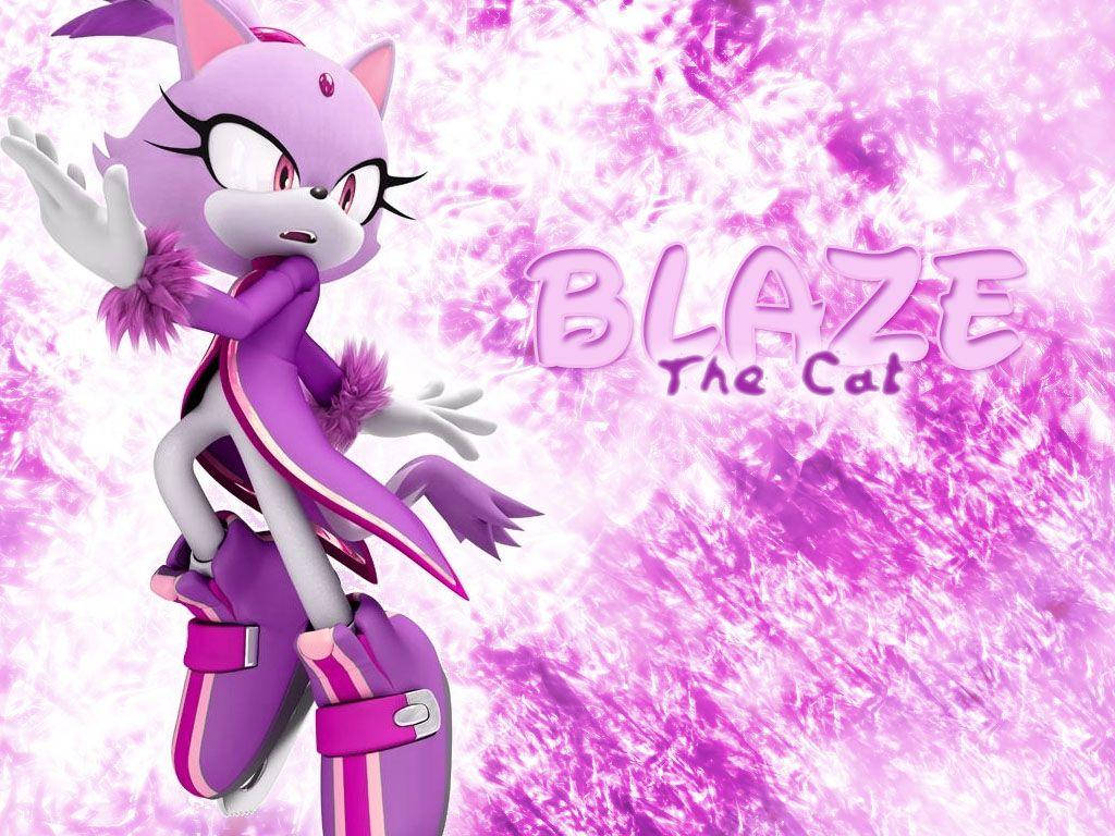 Blaze The Cat Purple Art Background