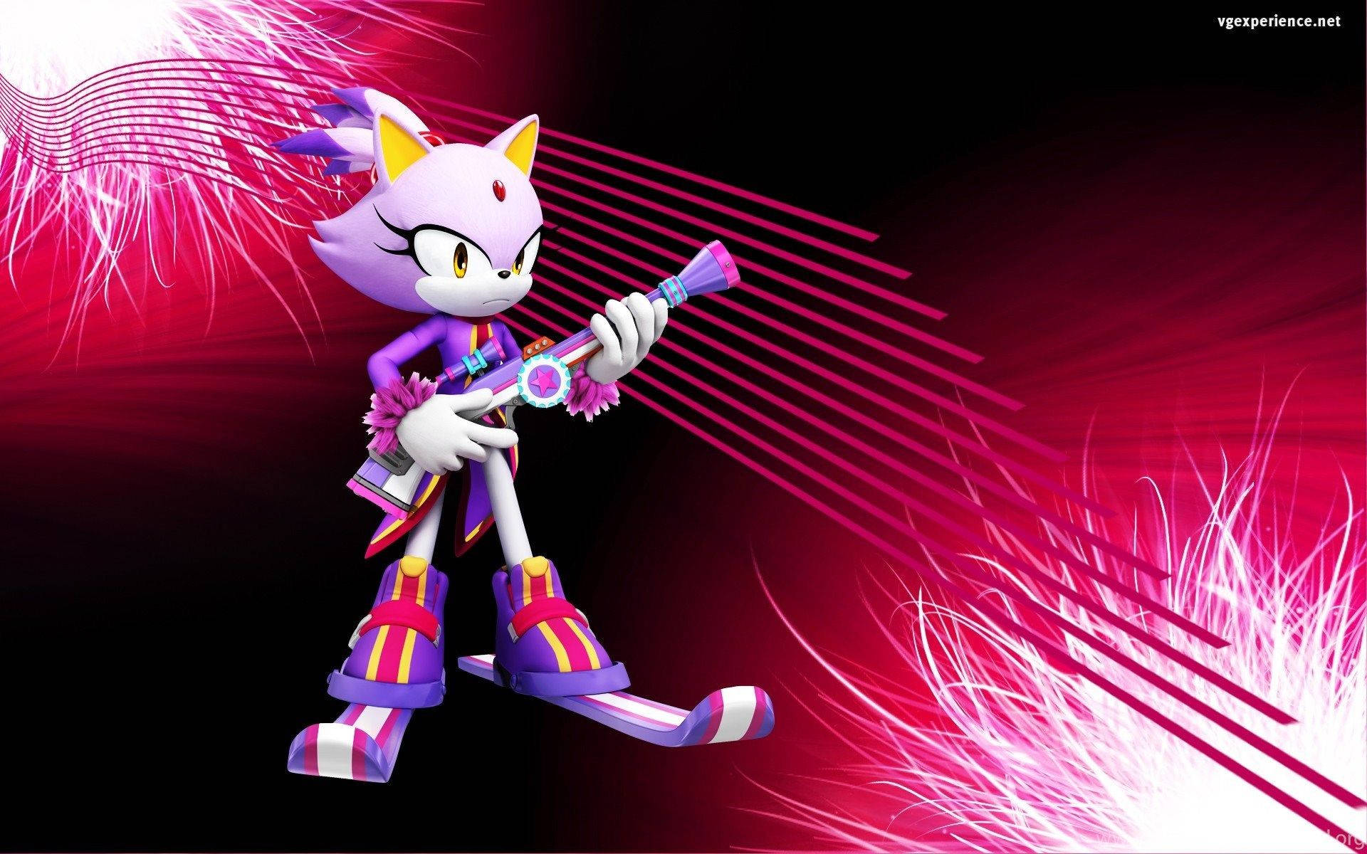 Blaze The Cat With Weapon Background