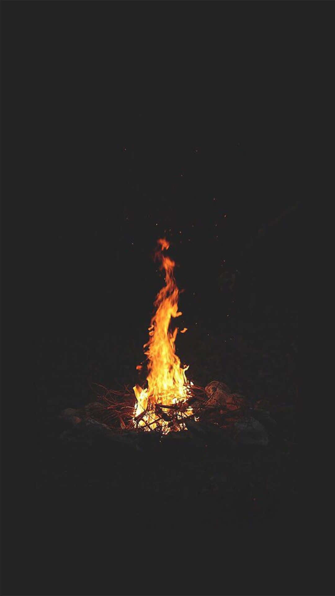 Blazing Campfire On A Dark Night Background