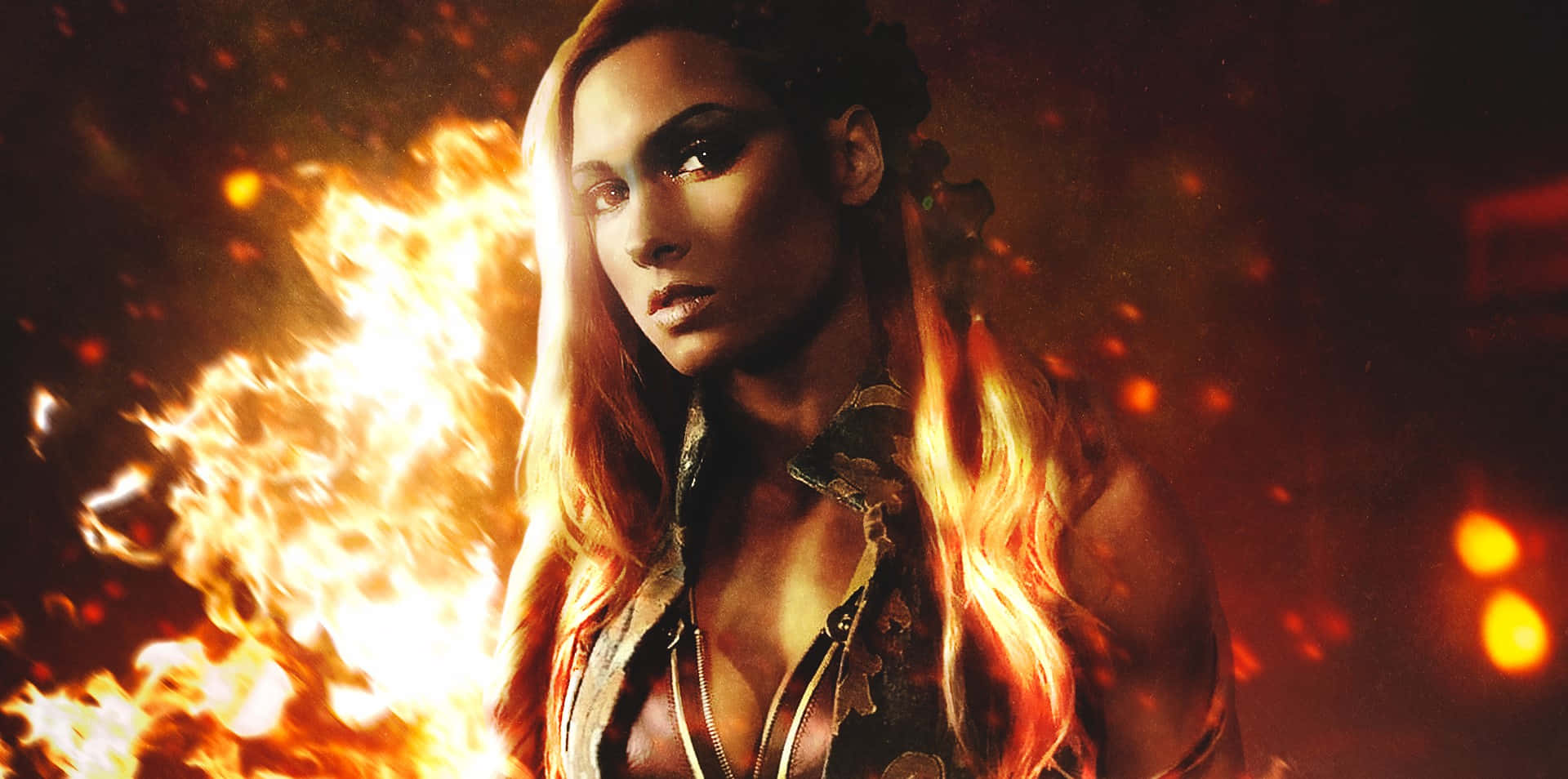 Blazing Fire Behind Becky Lynch