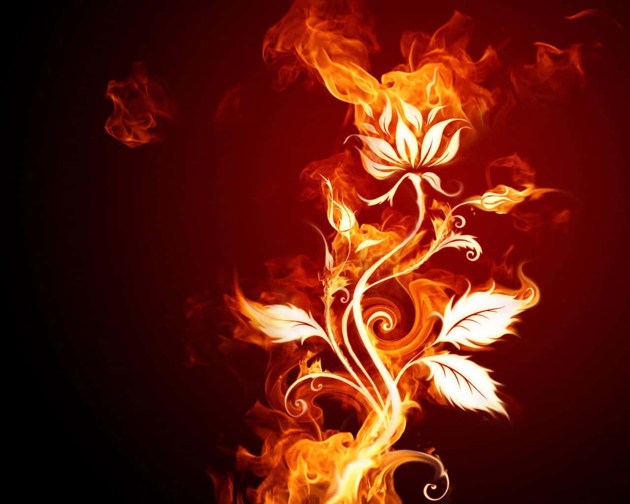 Blazing In Red And Orange Background