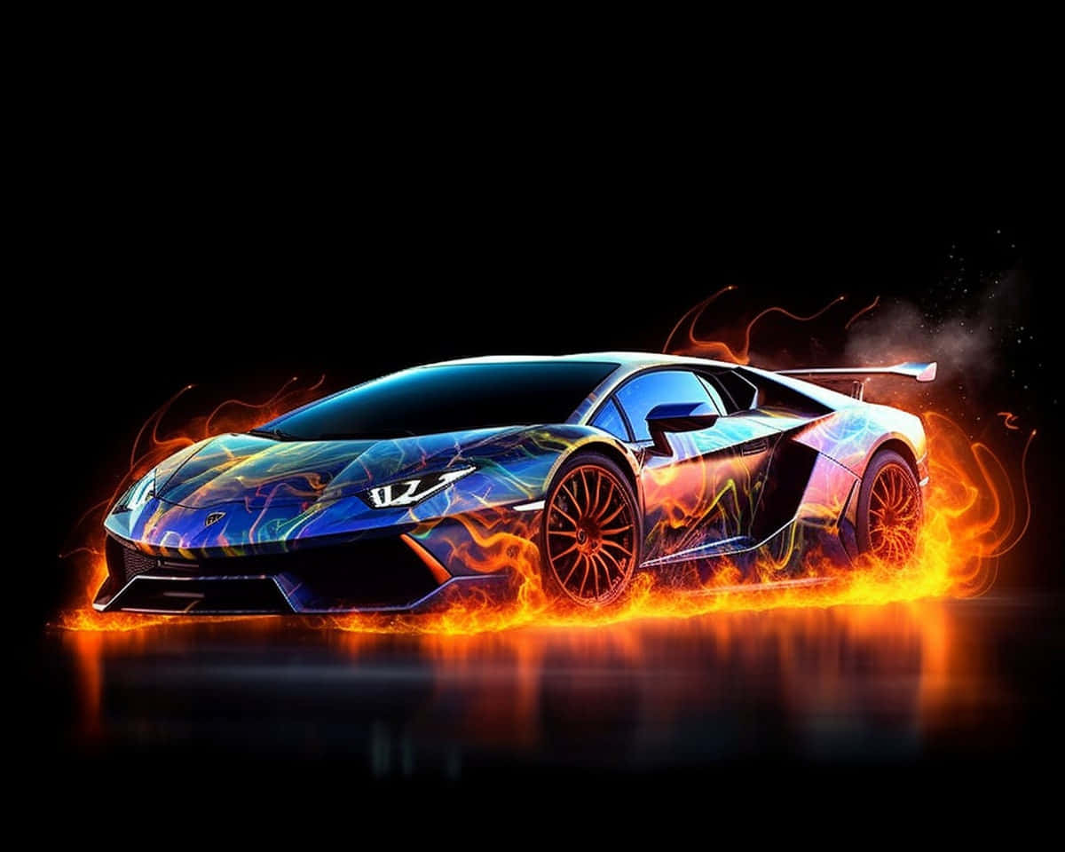 Blazing Lamborghini Artwork Background