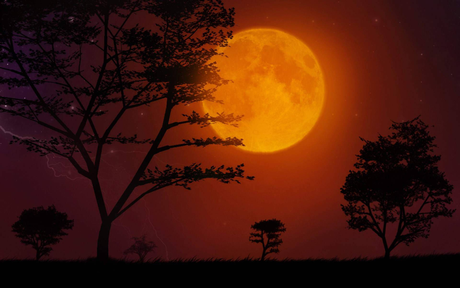 Blazing Moon Night Sky Background