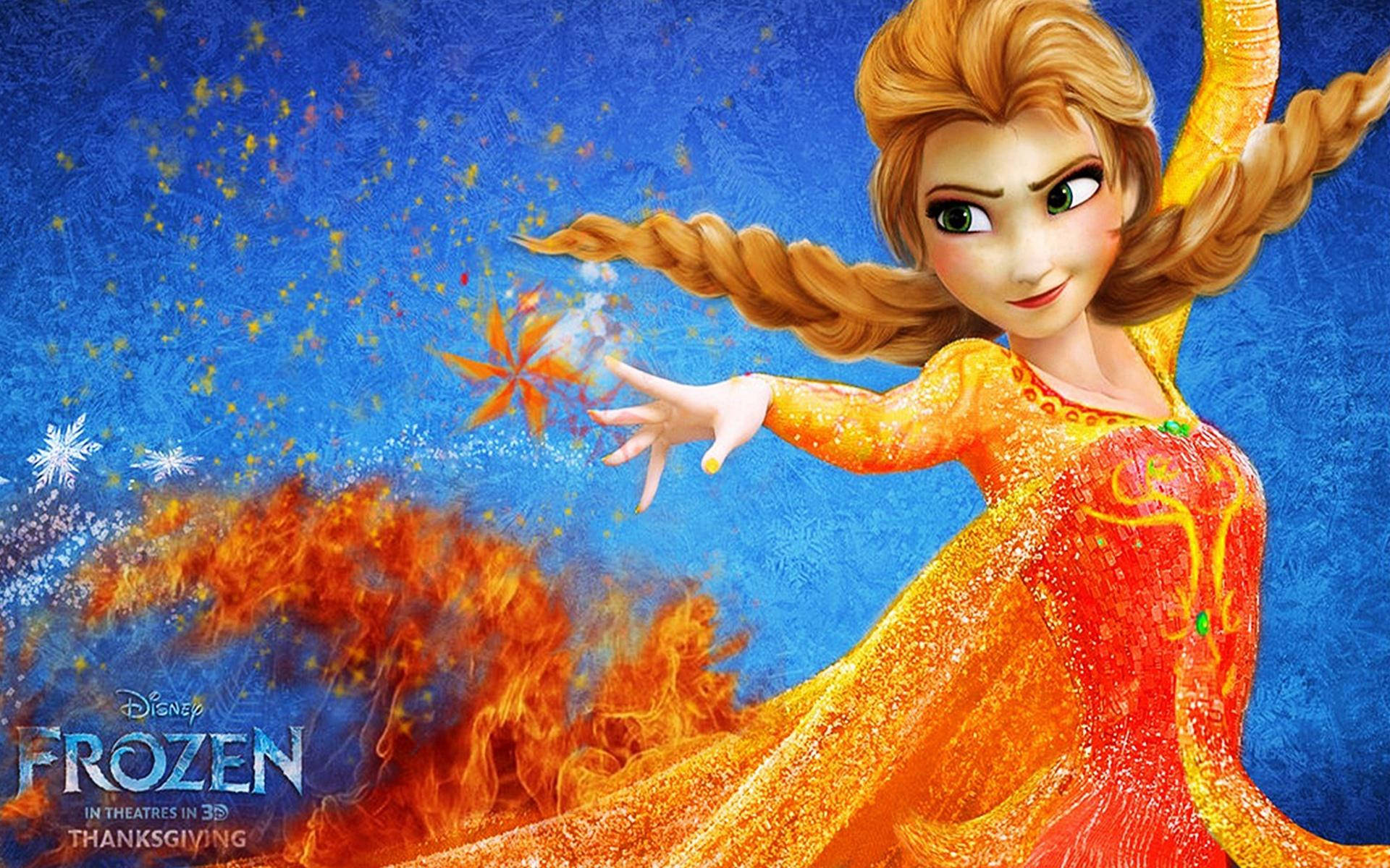 Blazing Orange Elsa Frozen 2 Background