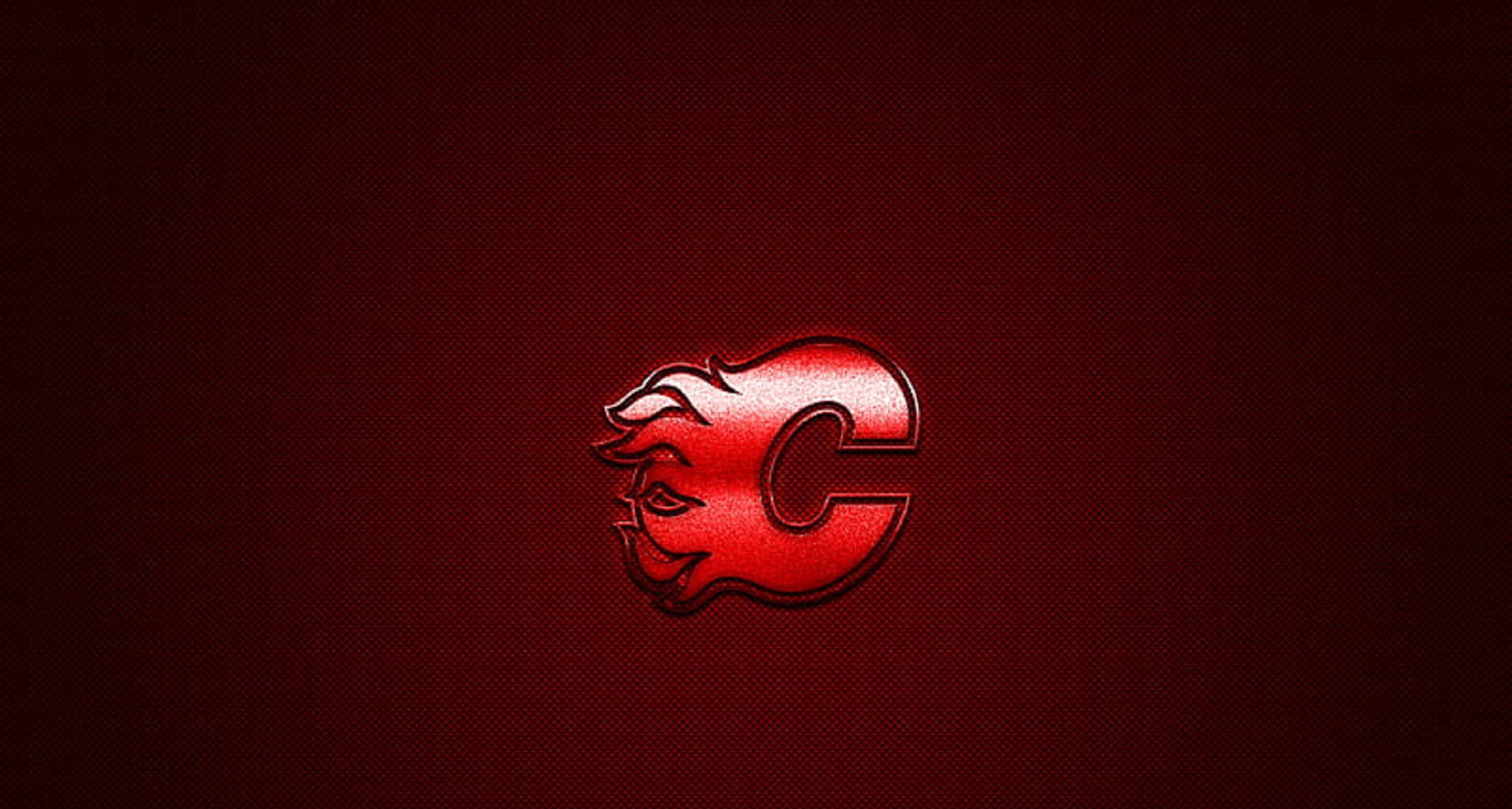 Blazing Red Calgary Flames Logo Background