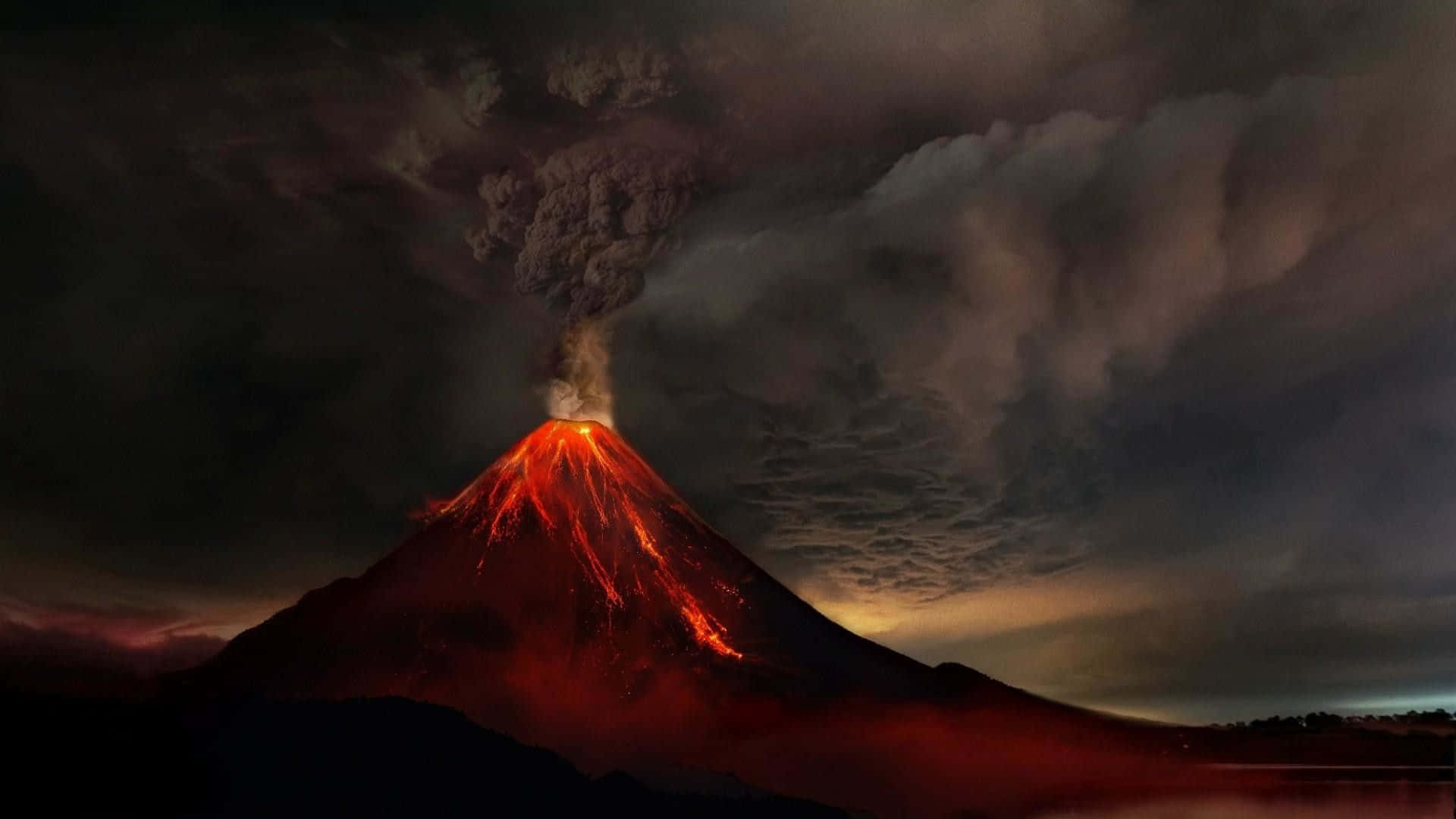 Blazing Reventador Volcano Ecuador Background