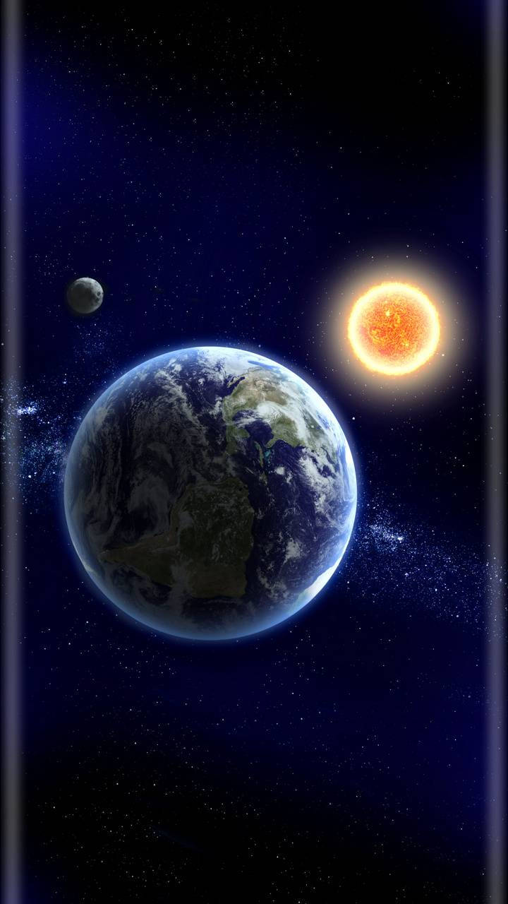 Blazing Sun And Moon Background