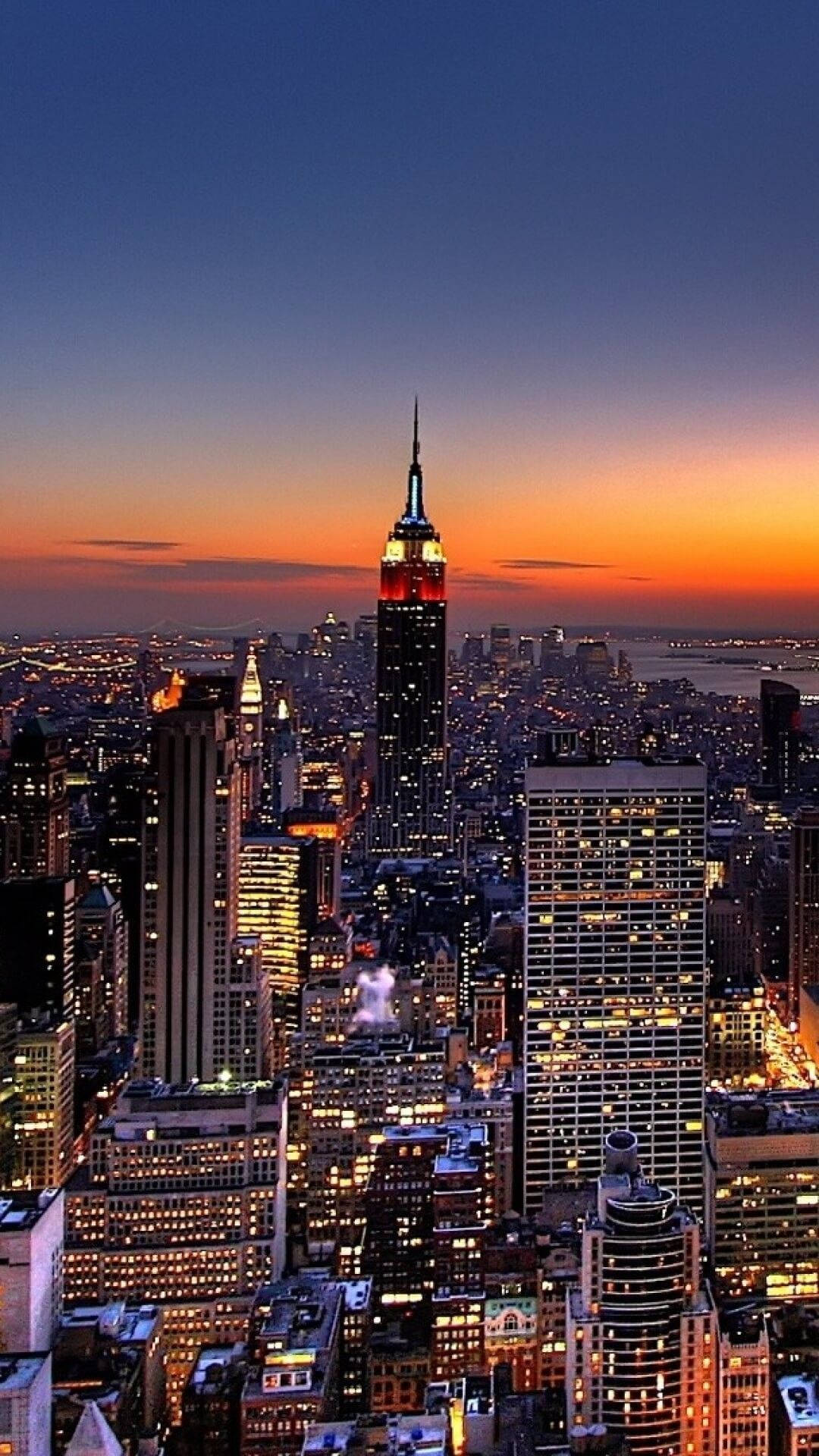 Blazing Sunset In New York Iphone Background