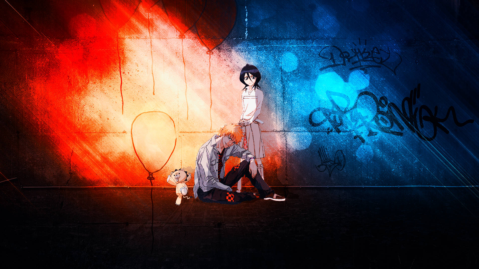 Bleach Anime Ichigo And Rukia Background