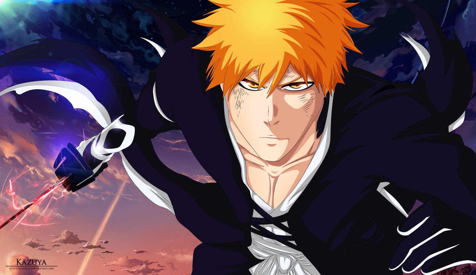 Bleach Ichigo Glowing Sword Background