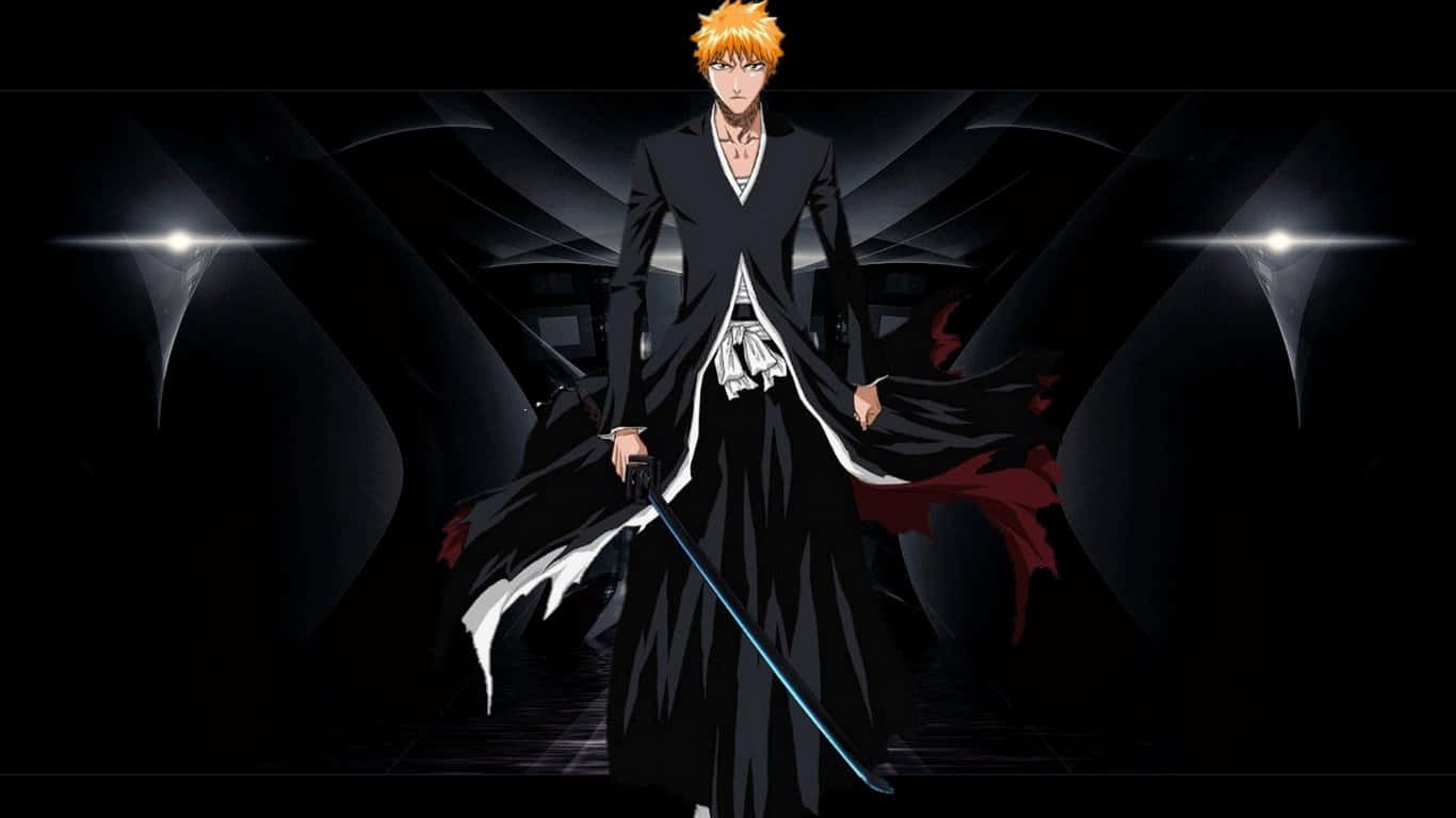 Bleach Ichigo On A Dark Pc Background