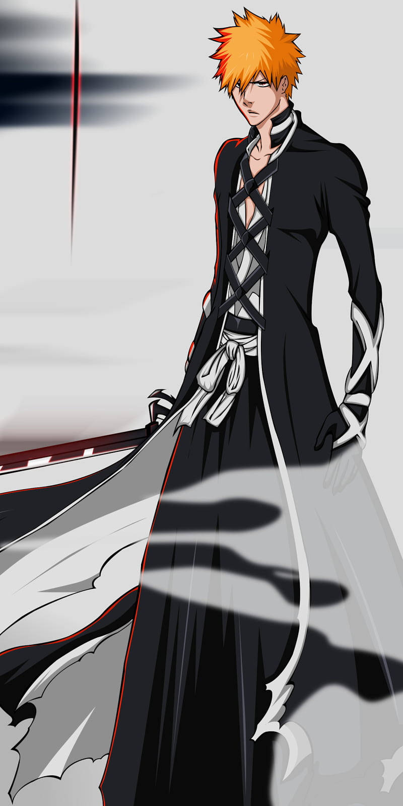 Bleach Iphone Ichigo In Black Robe Background