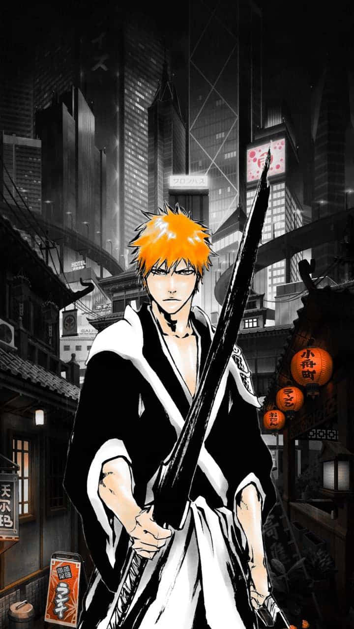 Bleach Phone With A Dark City Background