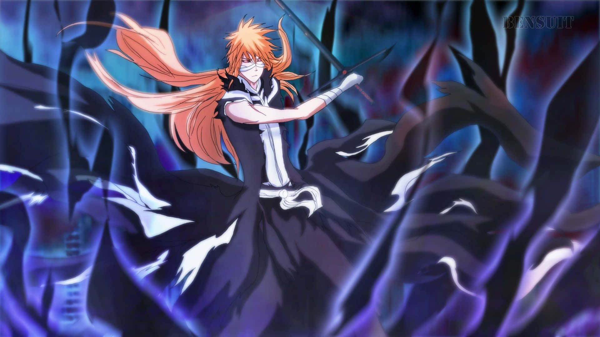 Bleach Phone With Black Aura Background