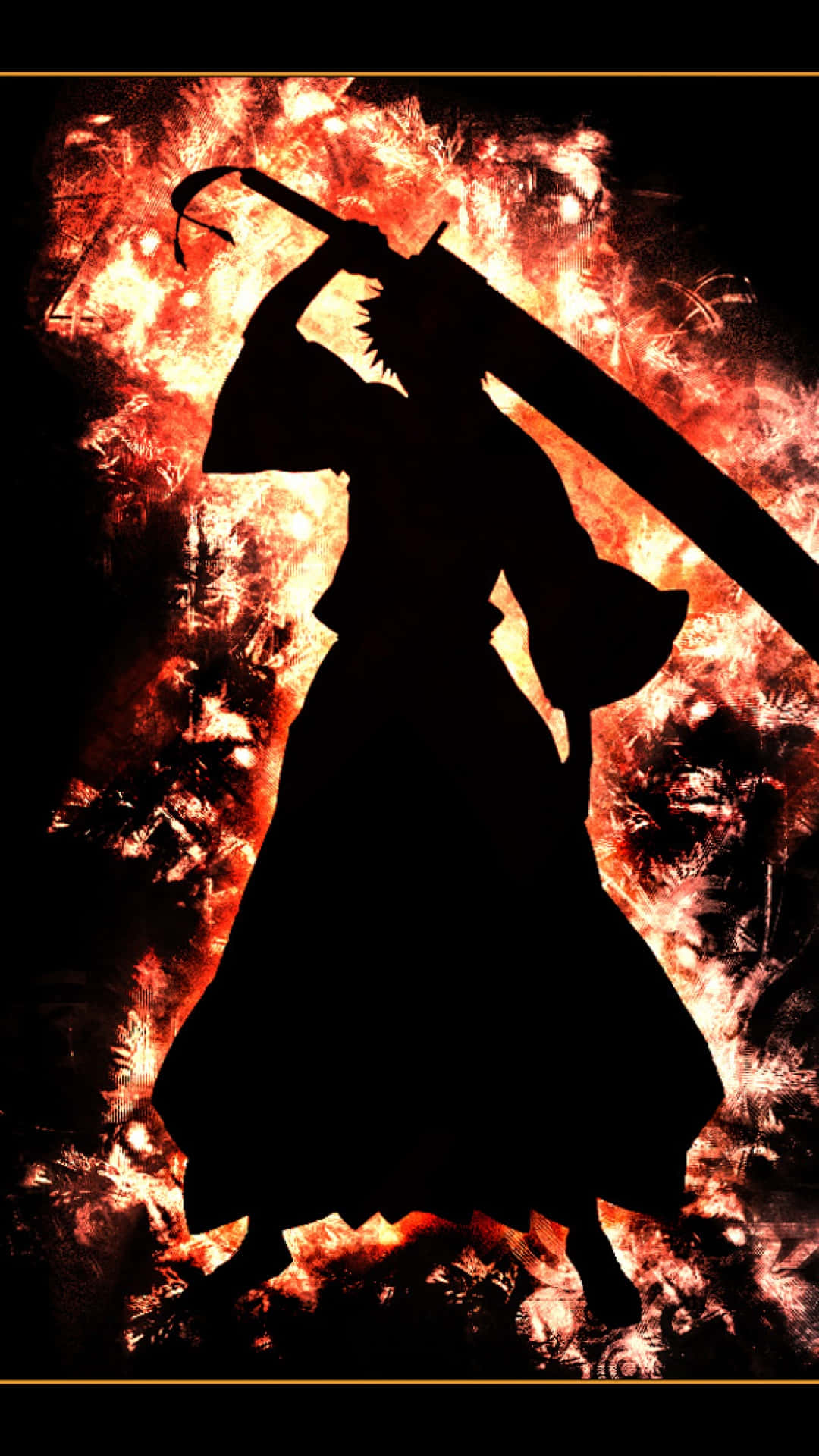 Bleach Phone With Ichigo's Silhouette Background