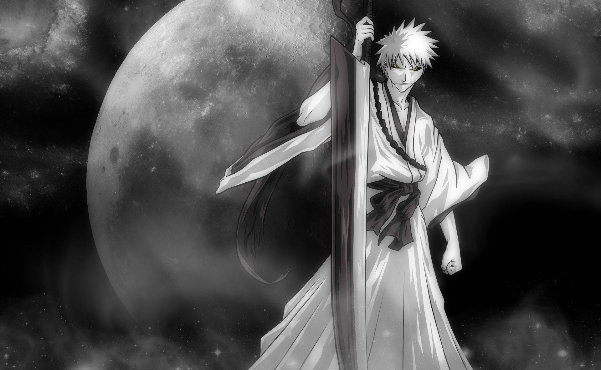 Bleach’s Ichigo Kurosaki With His Sword And Burning Passion Background