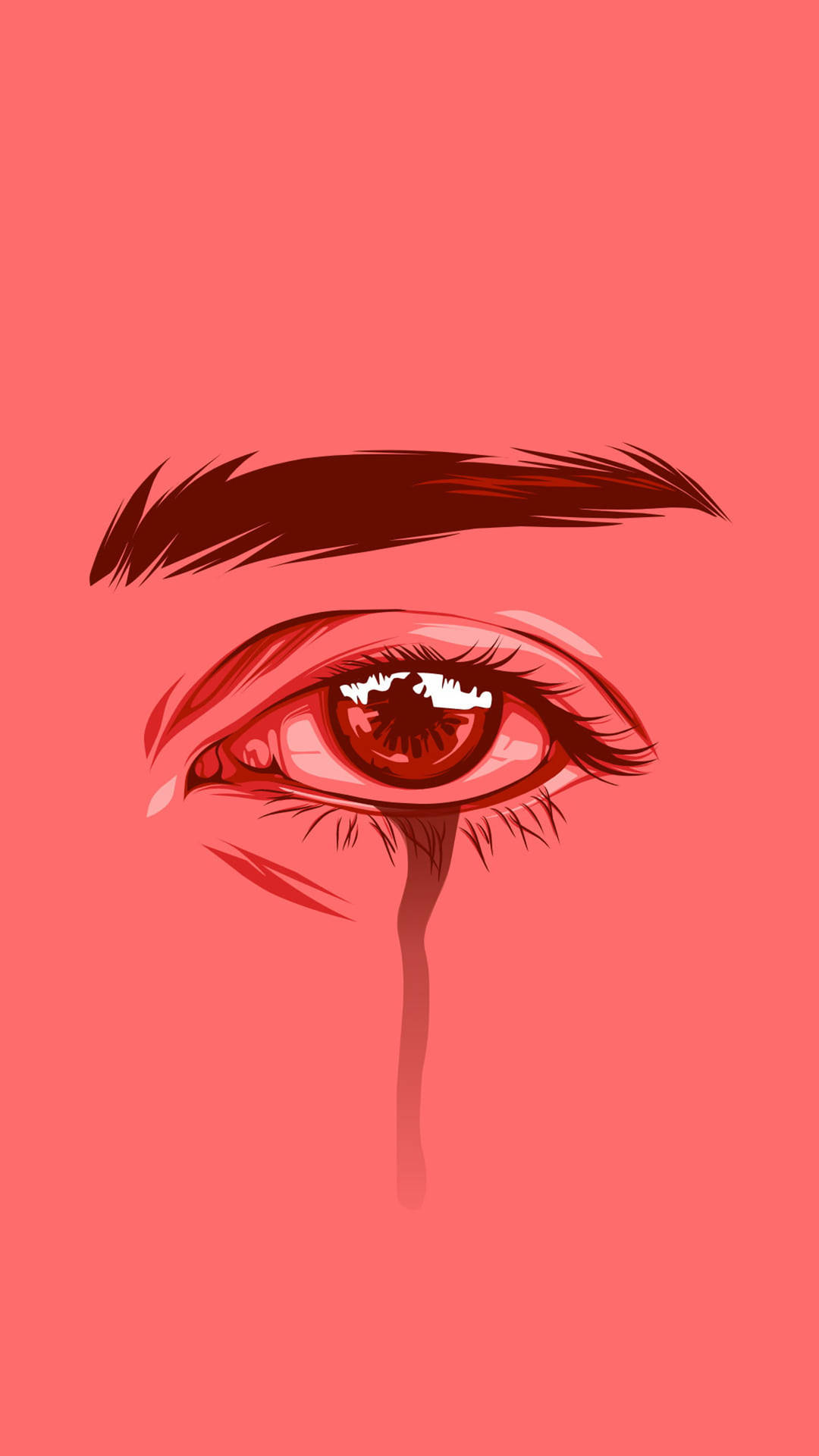 Bleeding Eye Sad Drawing Background