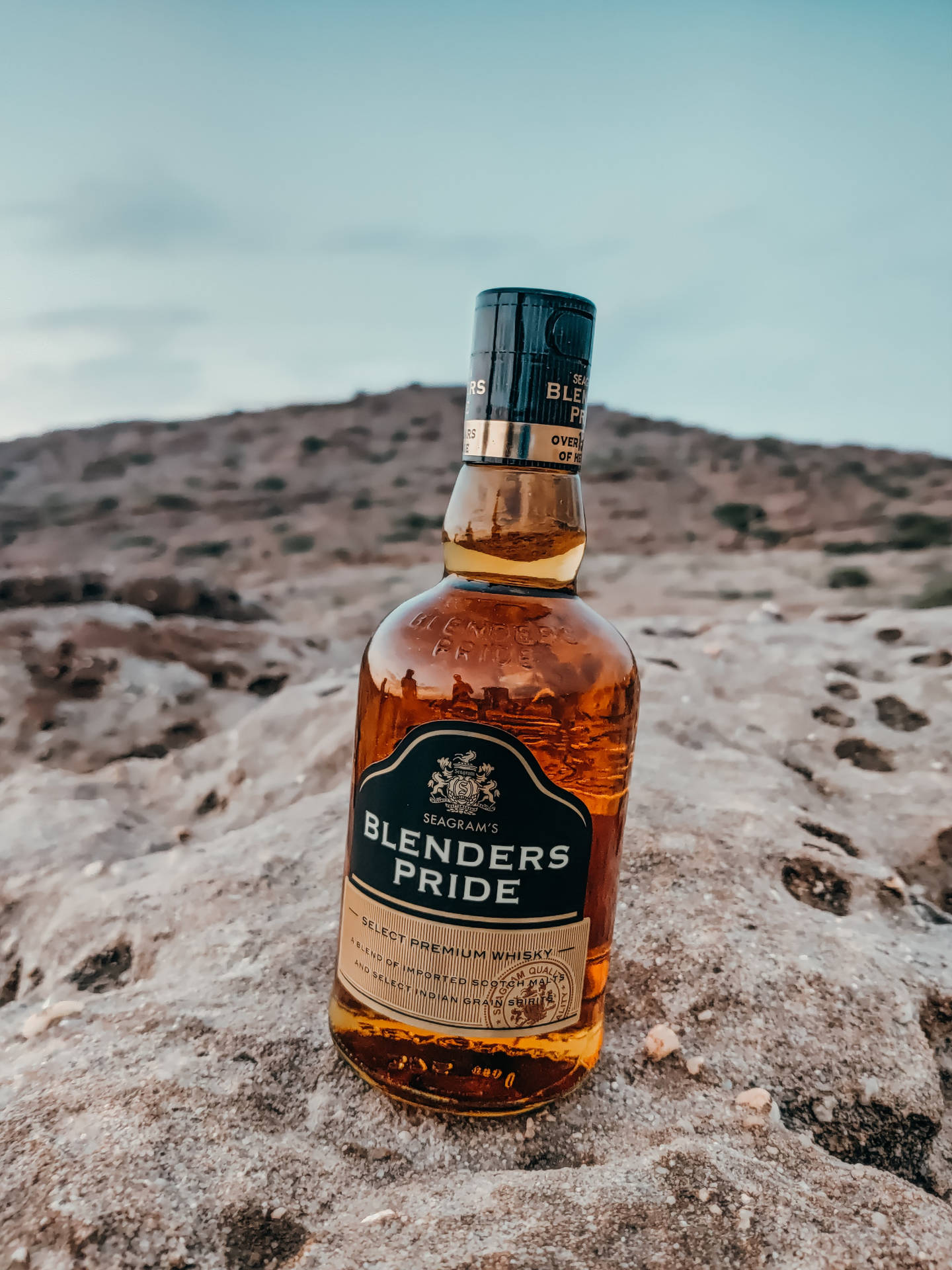 Blender's Pride Whiskey Beach Bottle Background