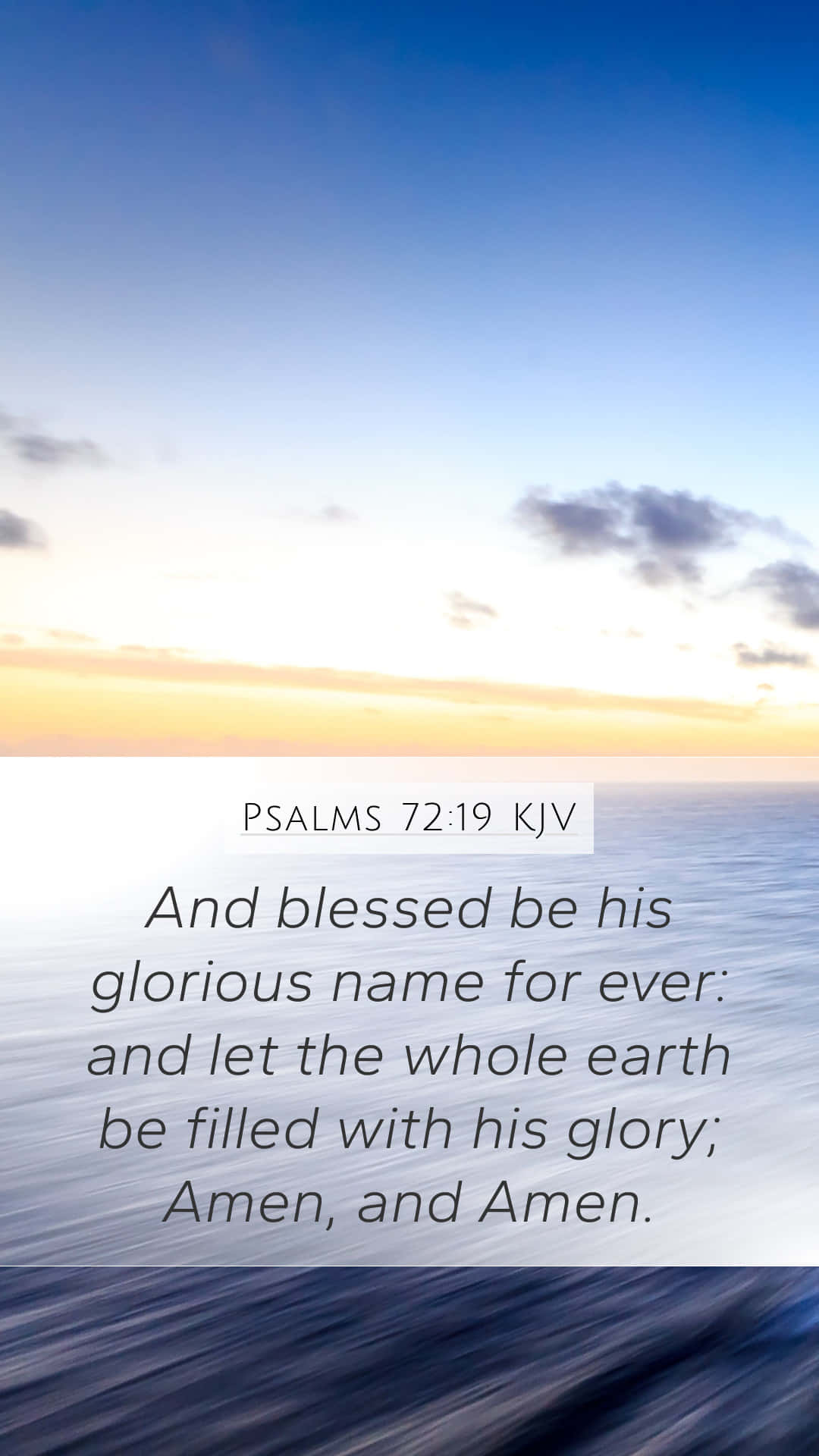 Blessed Be His Glorious Name Forever