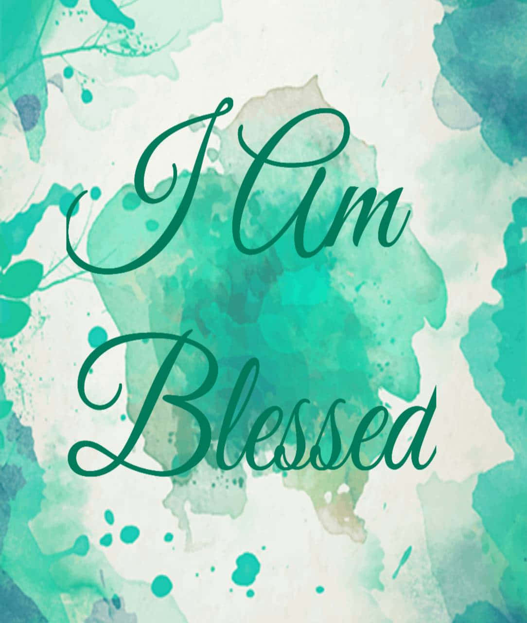 Blessed Green Ink Background