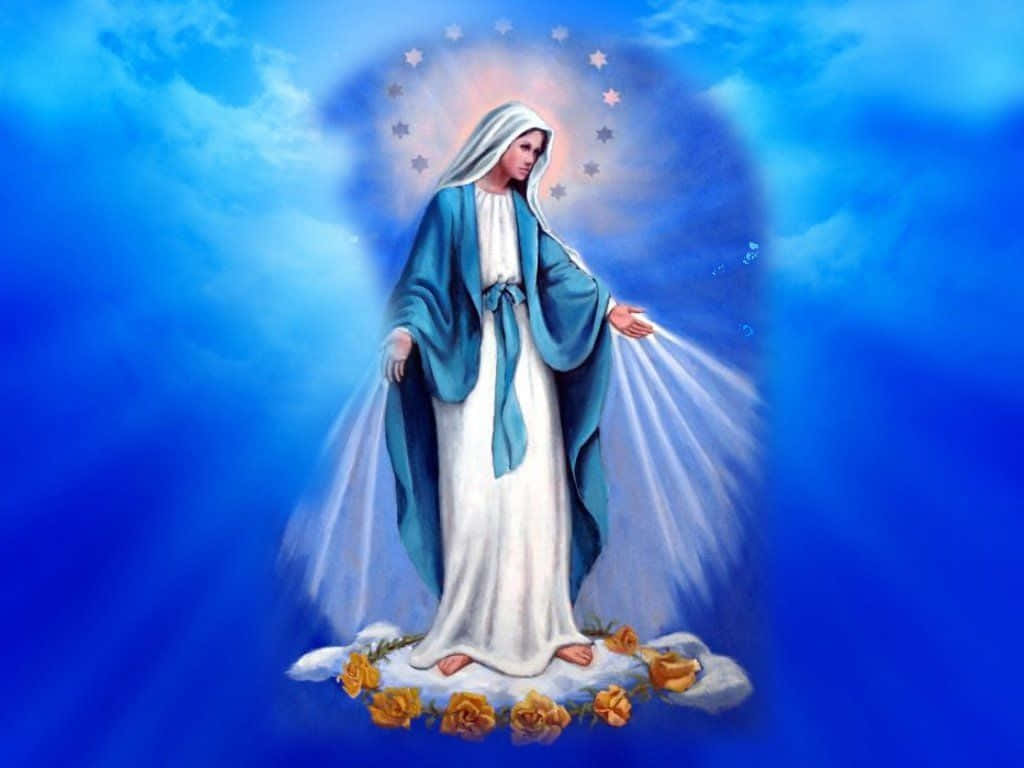 Blessed Mother Mary Blue Skies