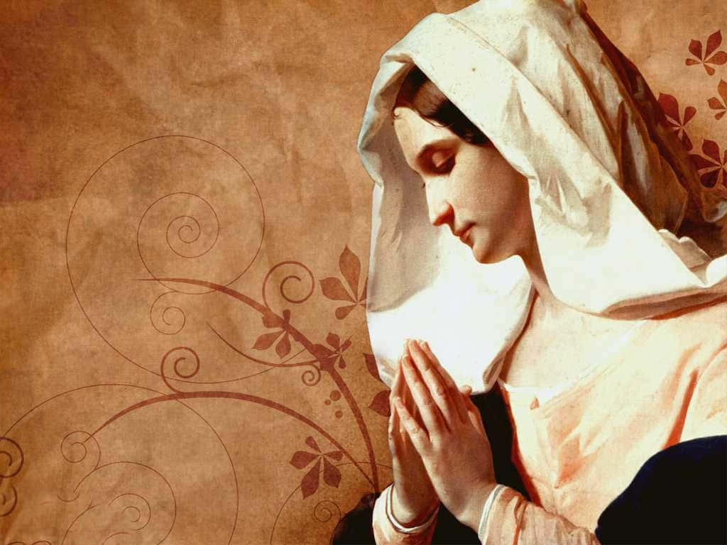 Blessed Virgin Mother Mary Prayer Background