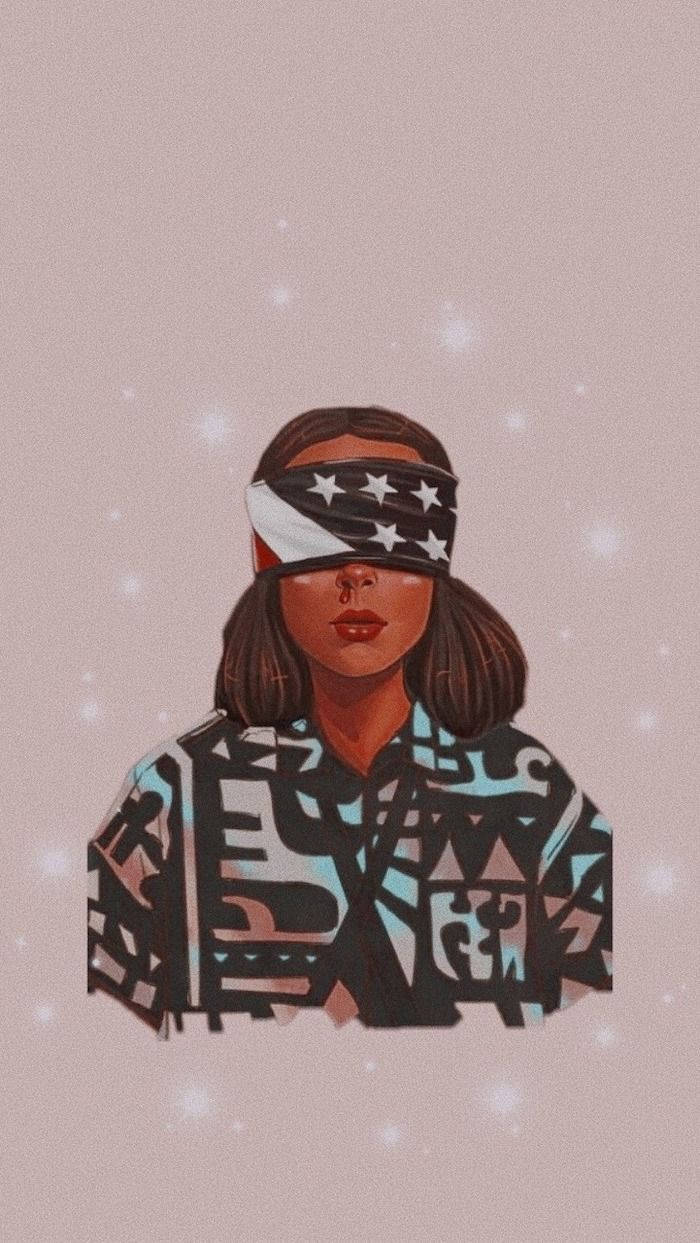 Blindfold Aesthetic Stranger Things Eleven Digital Drawing Background