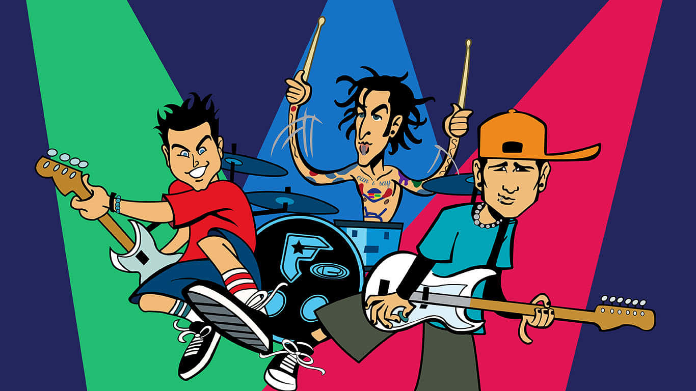 Blink182 Animated Band Illustration Background