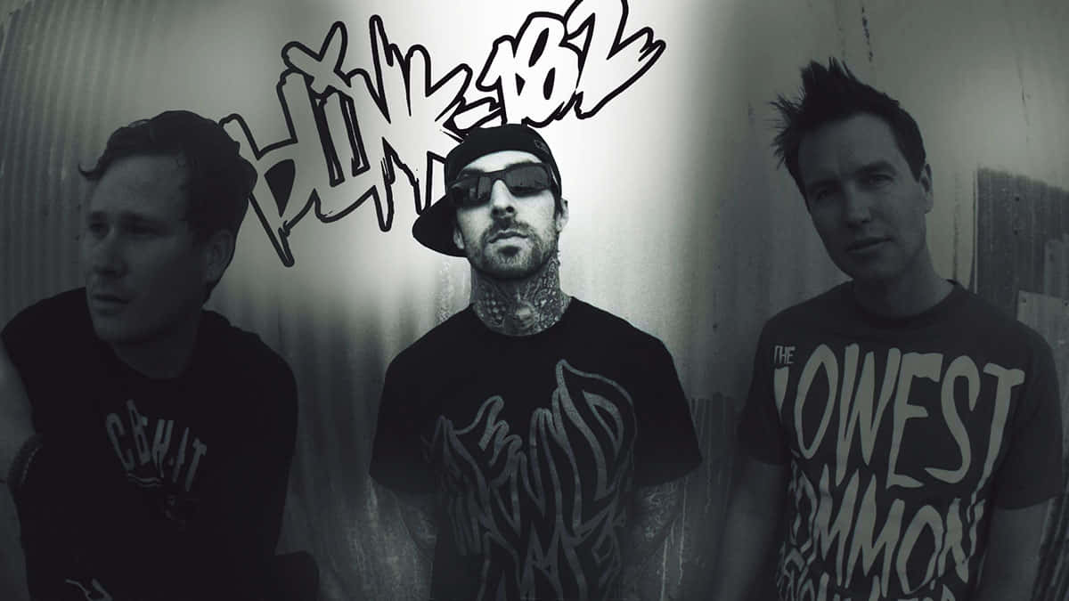 Blink182 Band Members Monochrome Background