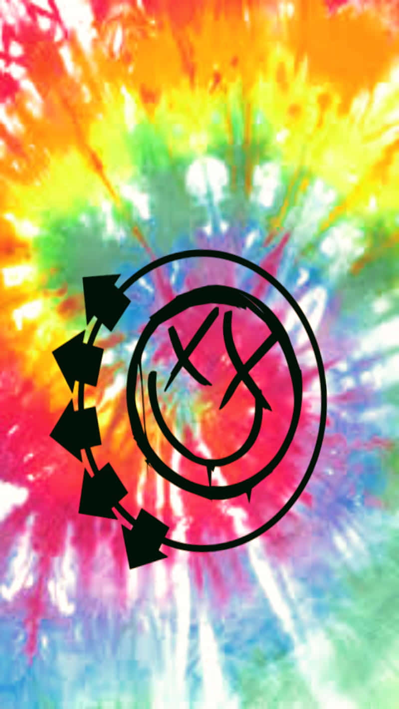 Blink182 Smile Face Logoon Tie Dye Background Background