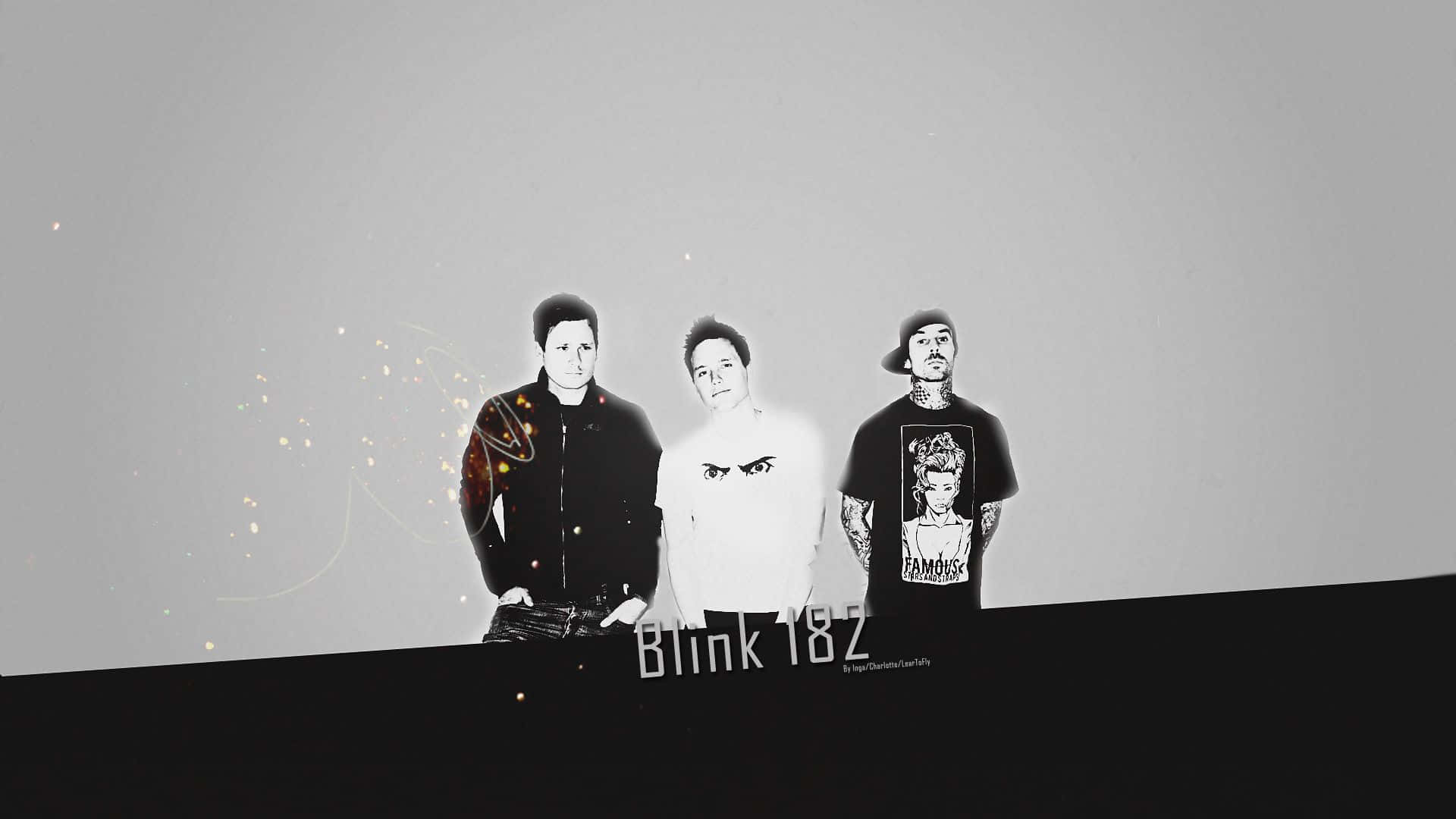 Blink182 Stylized Band Illustration Background