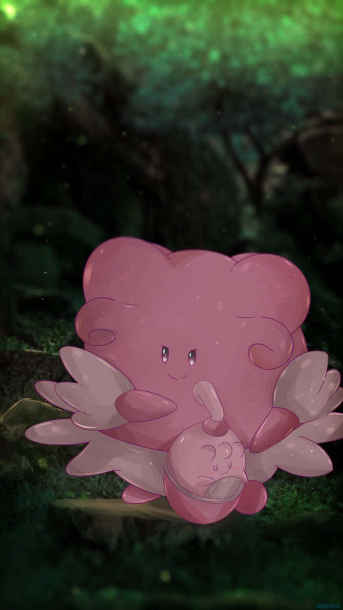 Blissey Caring For Happiny Background