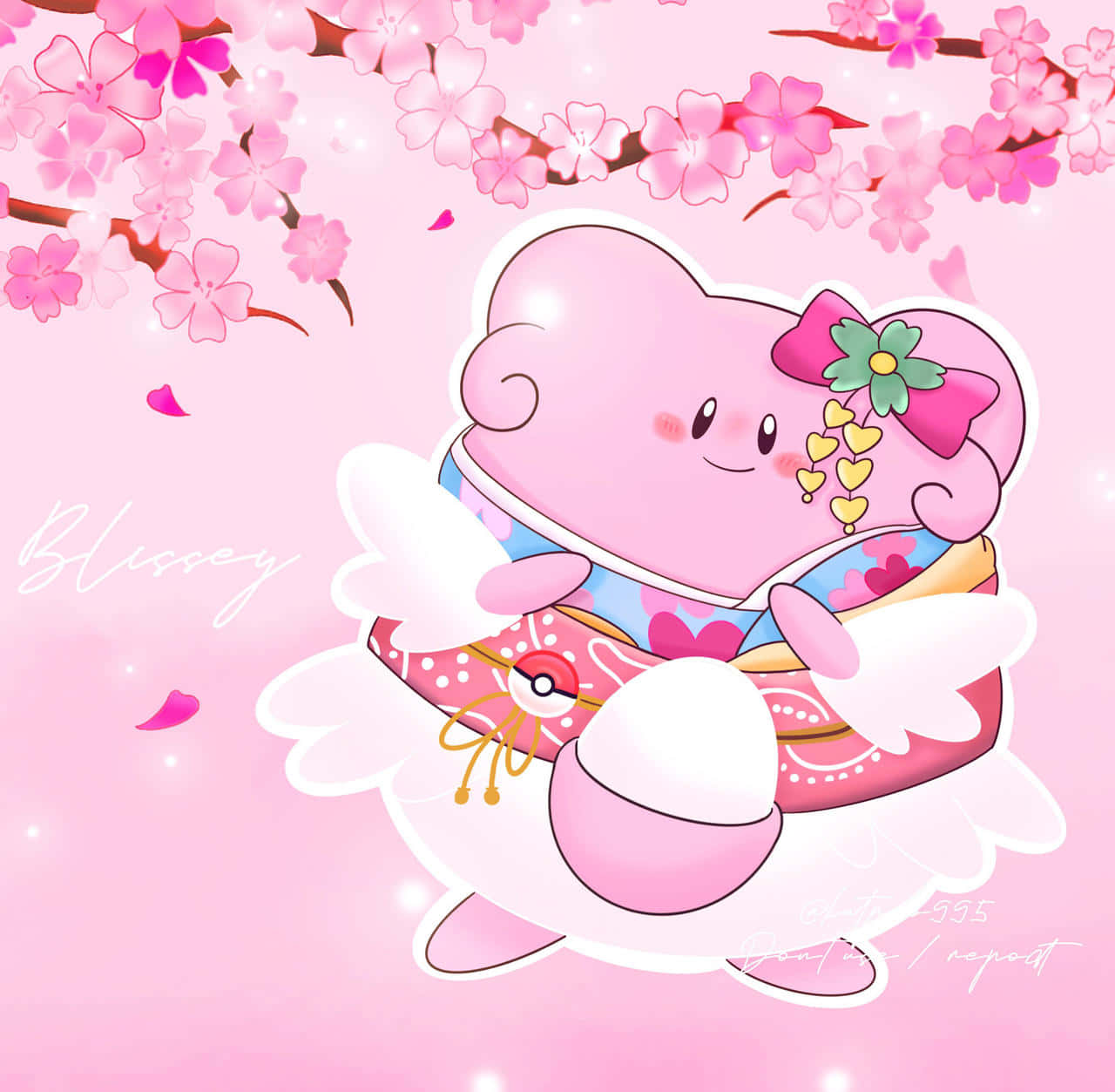 Blissey In Pokemon Kimono Background