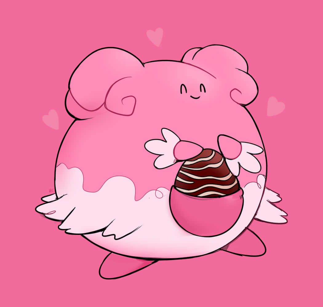 Blissey With Chocolate Egg Background