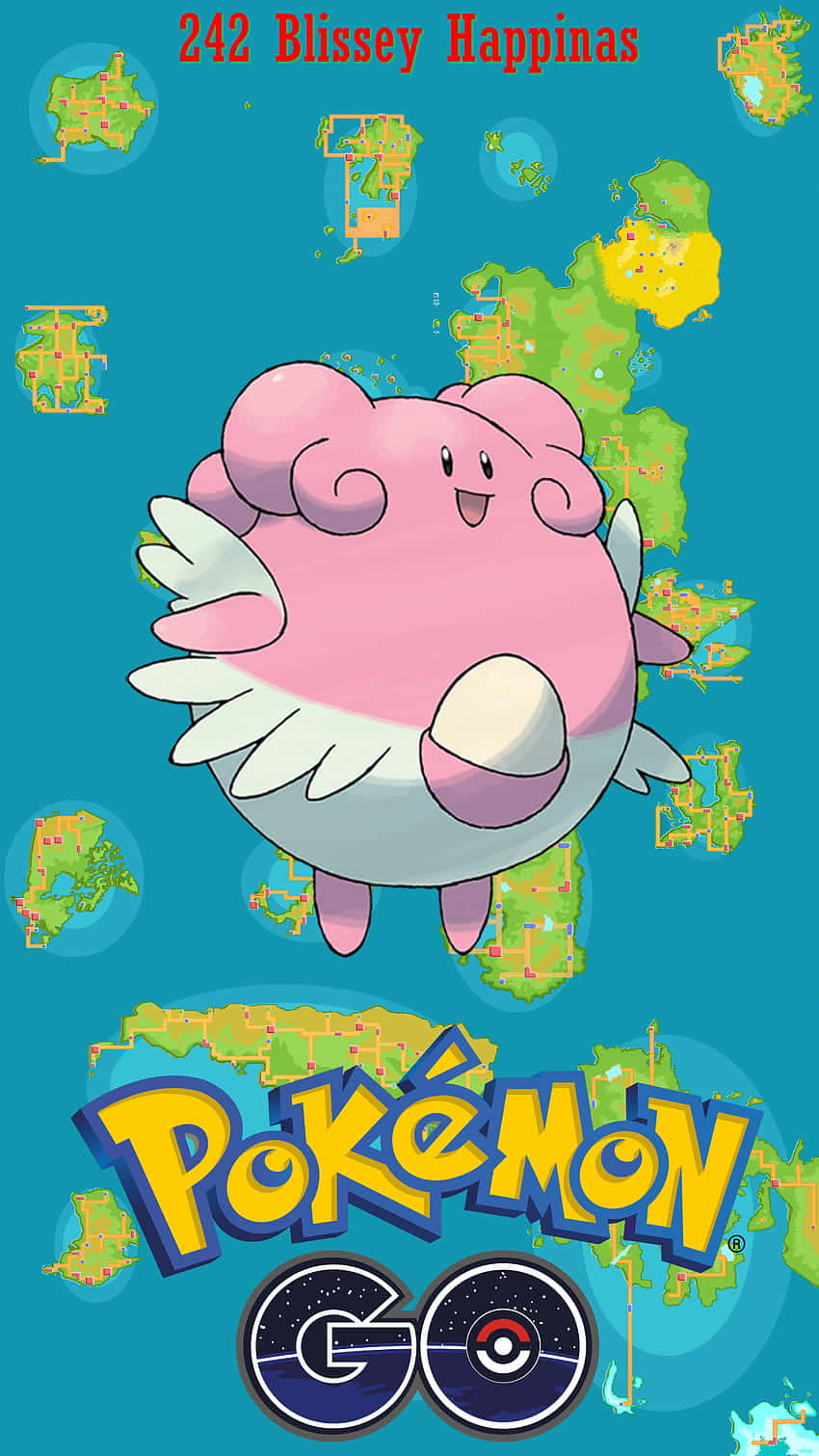 Blissey With Pokemon Go Logo Background