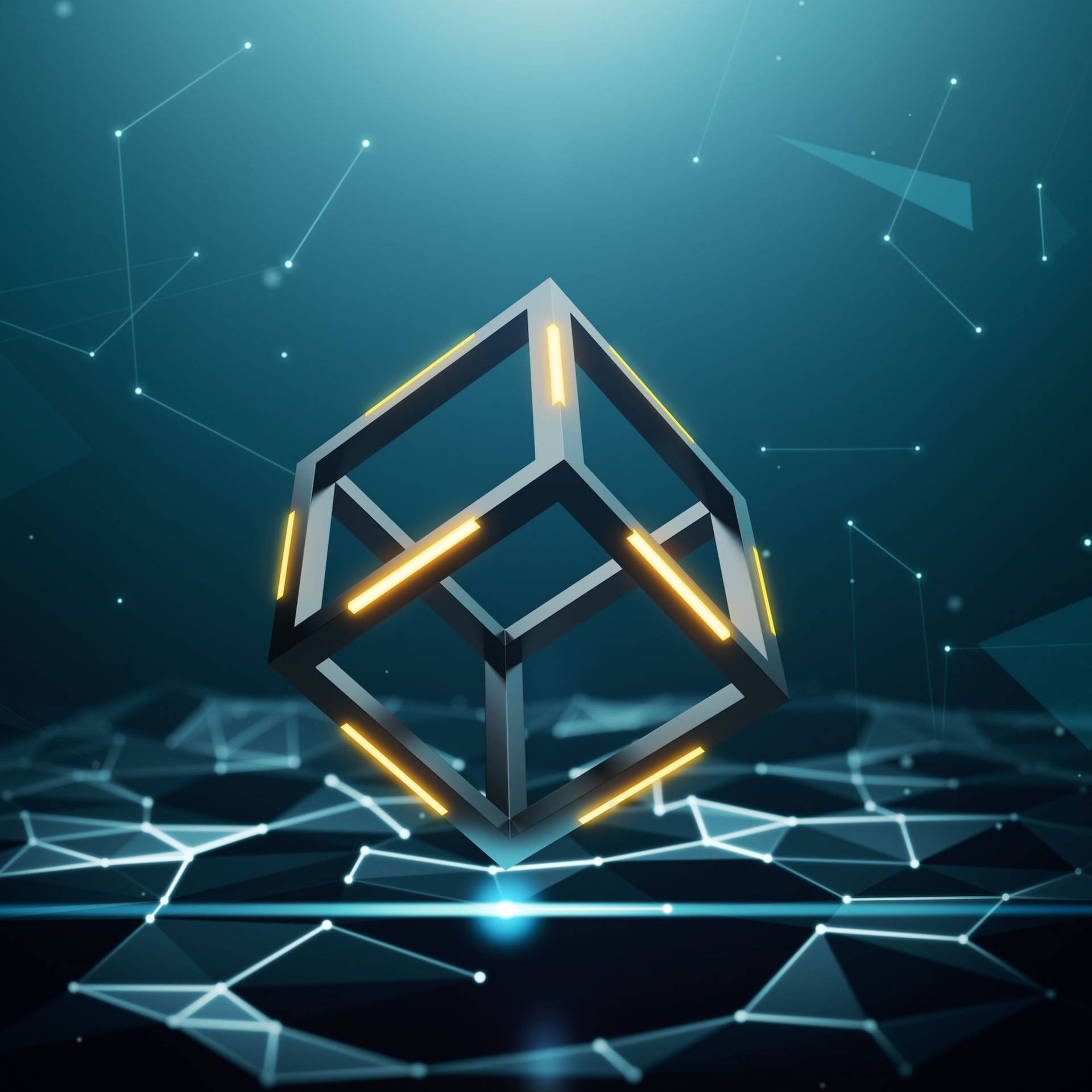 Blockchain Three-dimensional Box Background