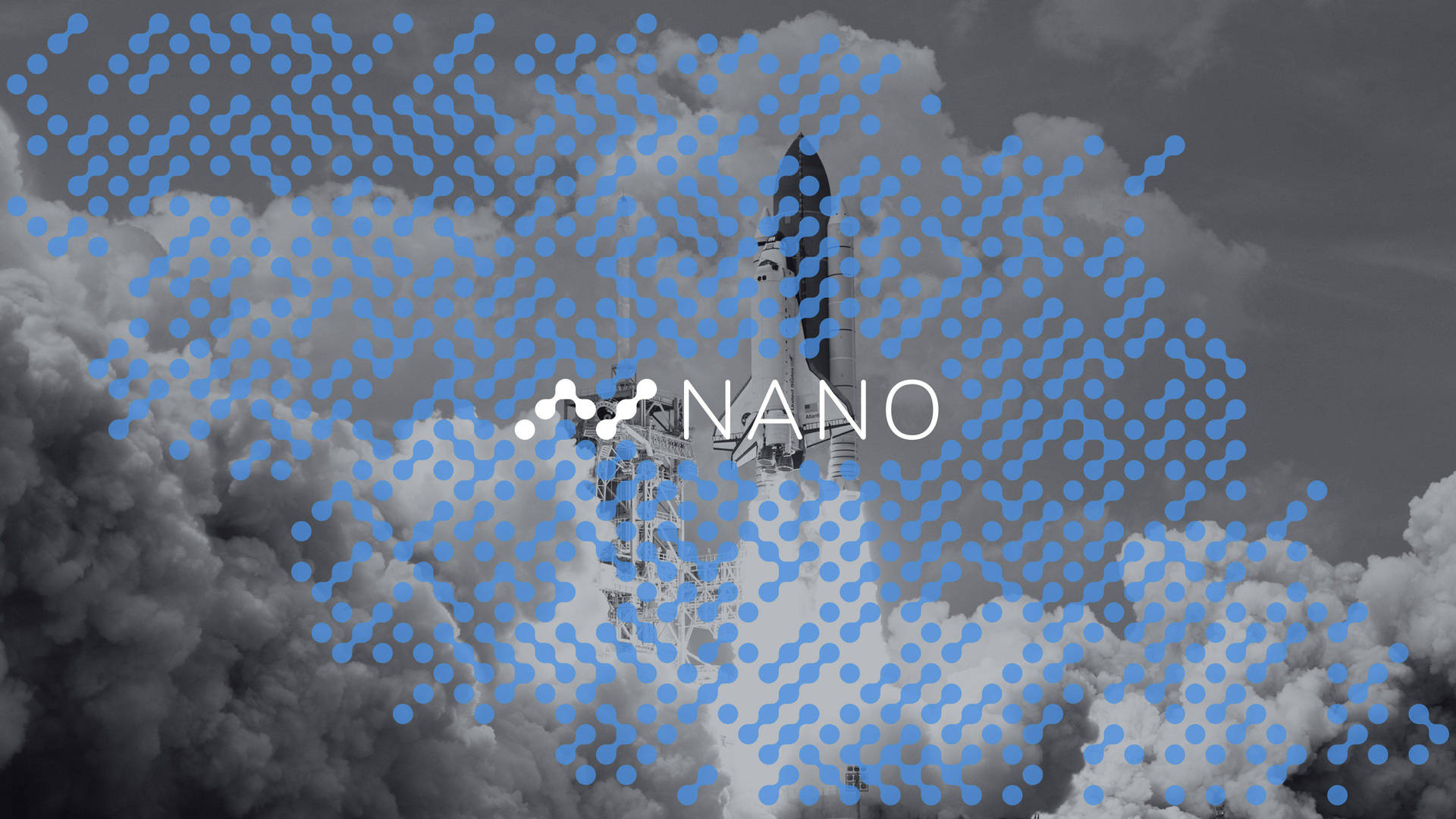 Blockchain White Nano Text Background
