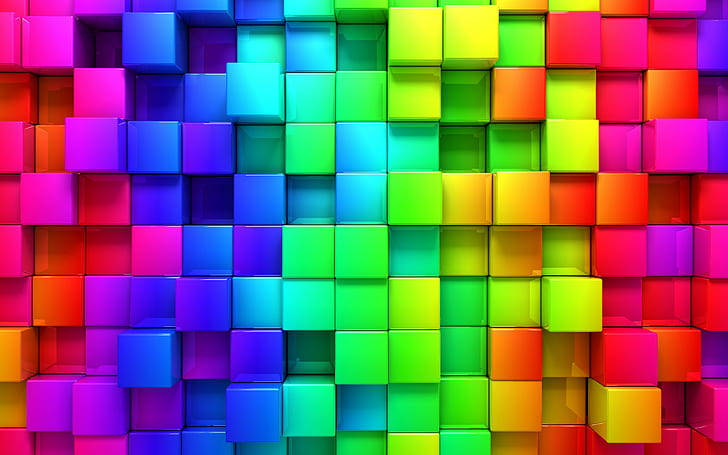 Blocks Rainbow Background Background