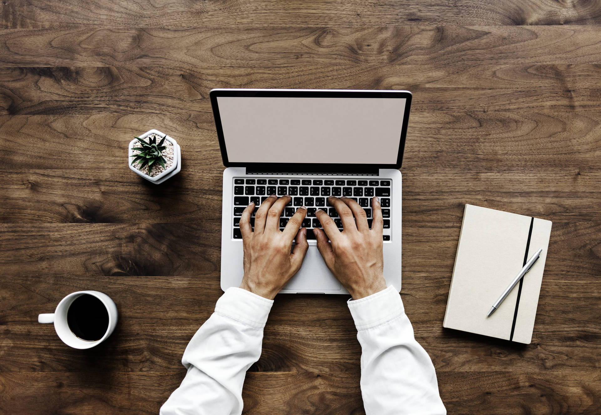 Blogging Backdrop With A Person Working